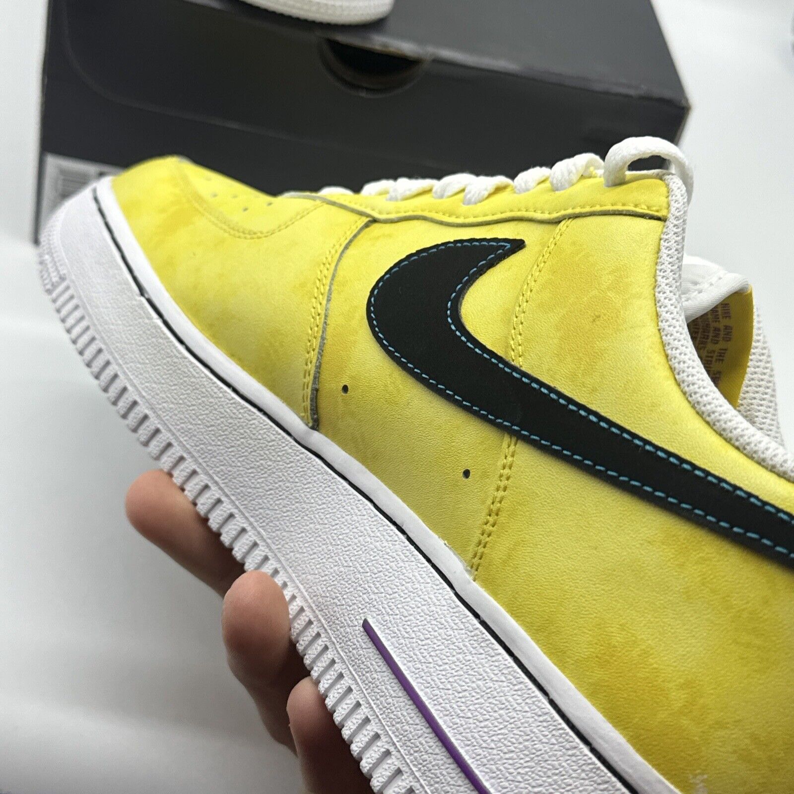 Size 9.5 - Nike Air Force 1 Peace, Love, and Basketball 2020 Yellow Black Blue B