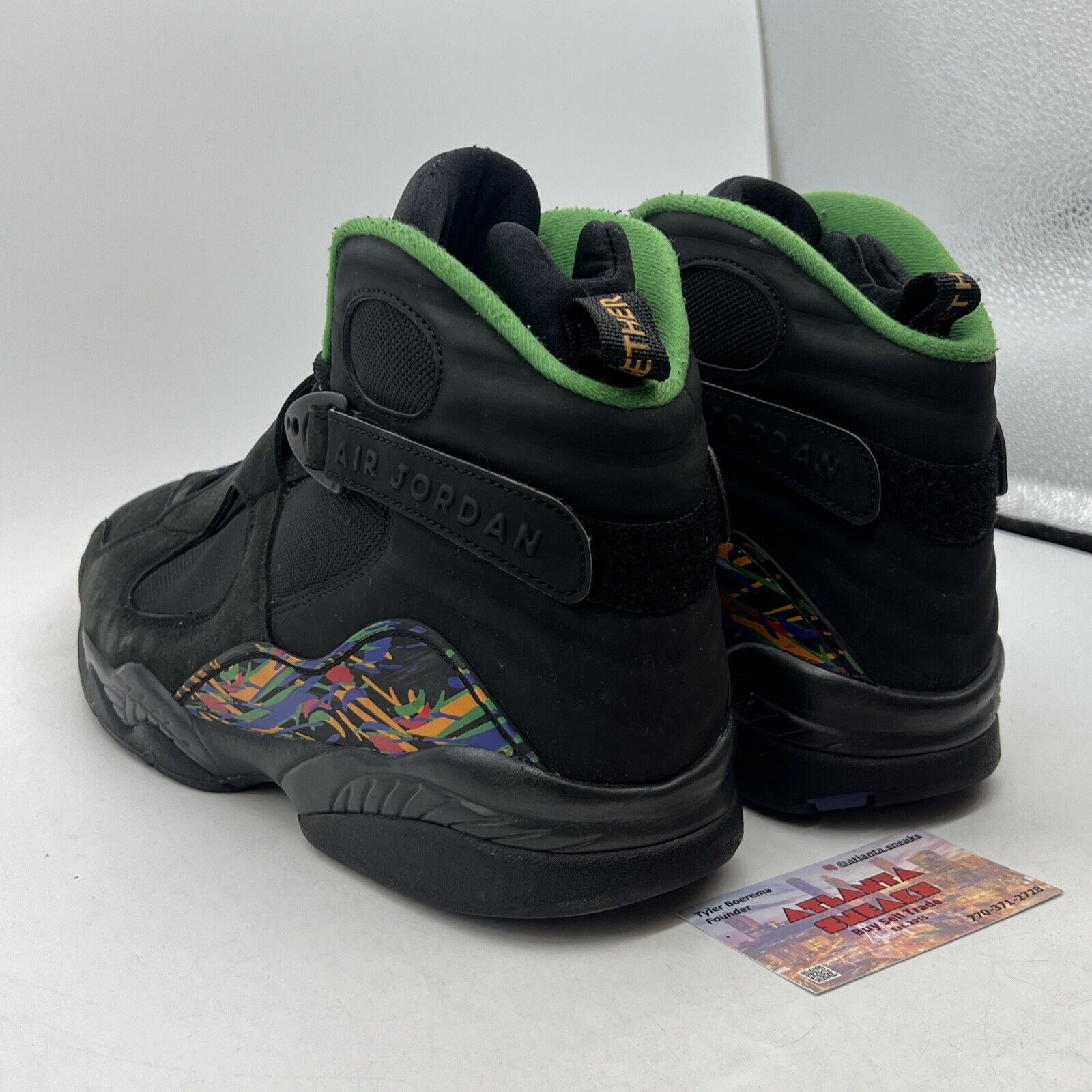 Size 13 - Air Jordan 8 Retro Tinker - Air Raid Green Black Orange (305381-004)