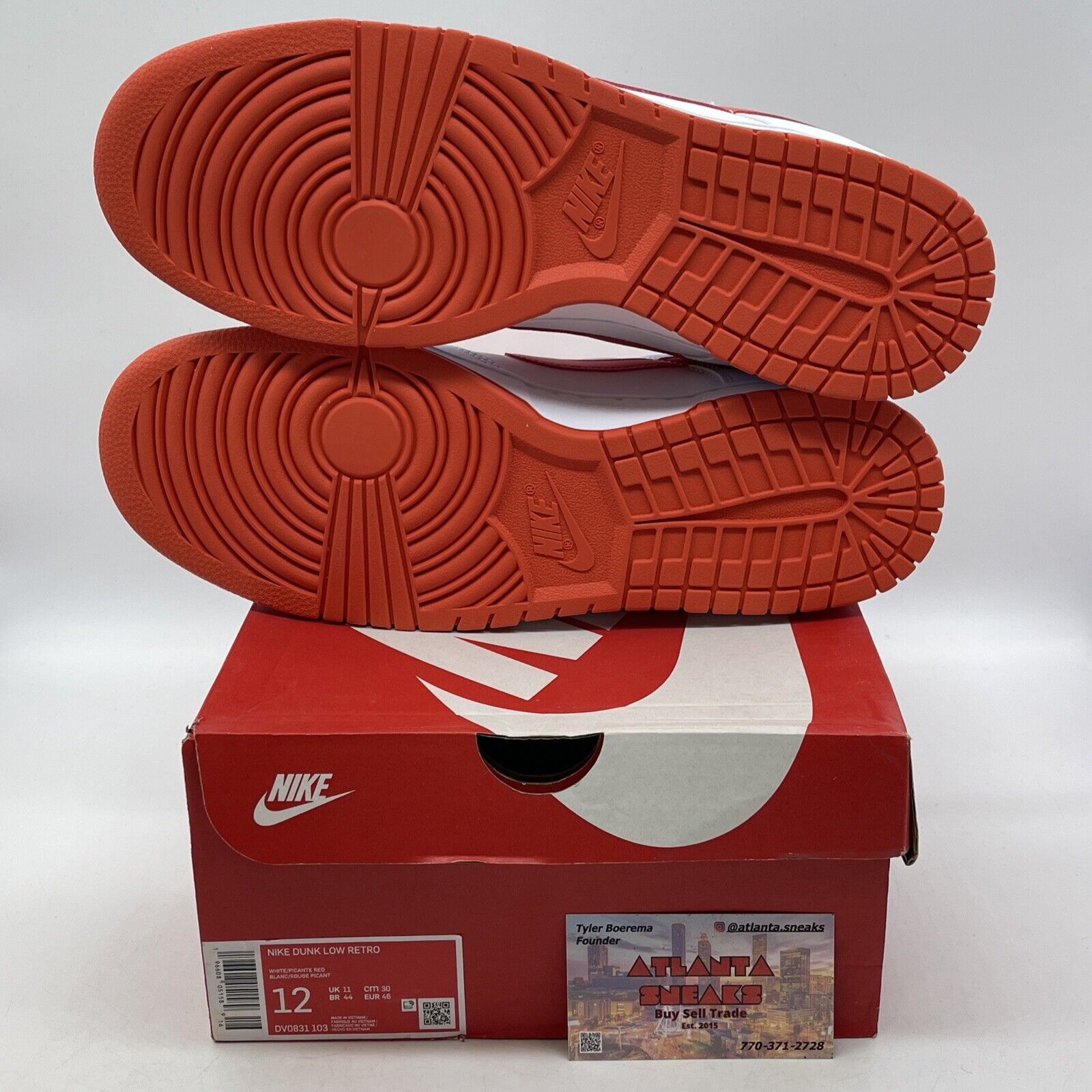 Size 12 - Nike Dunk Low Picante Red White Leather (DV0831-103)