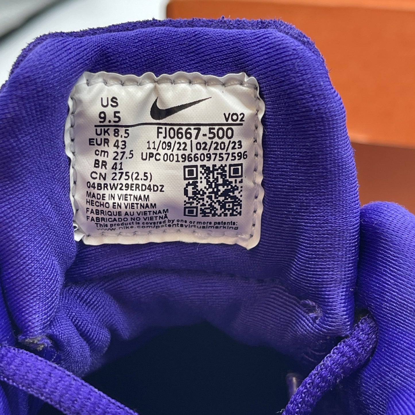 Size 9.5 - Nike Air Zoom Generation Shoes Mid Court Purple (FJ0667-500)