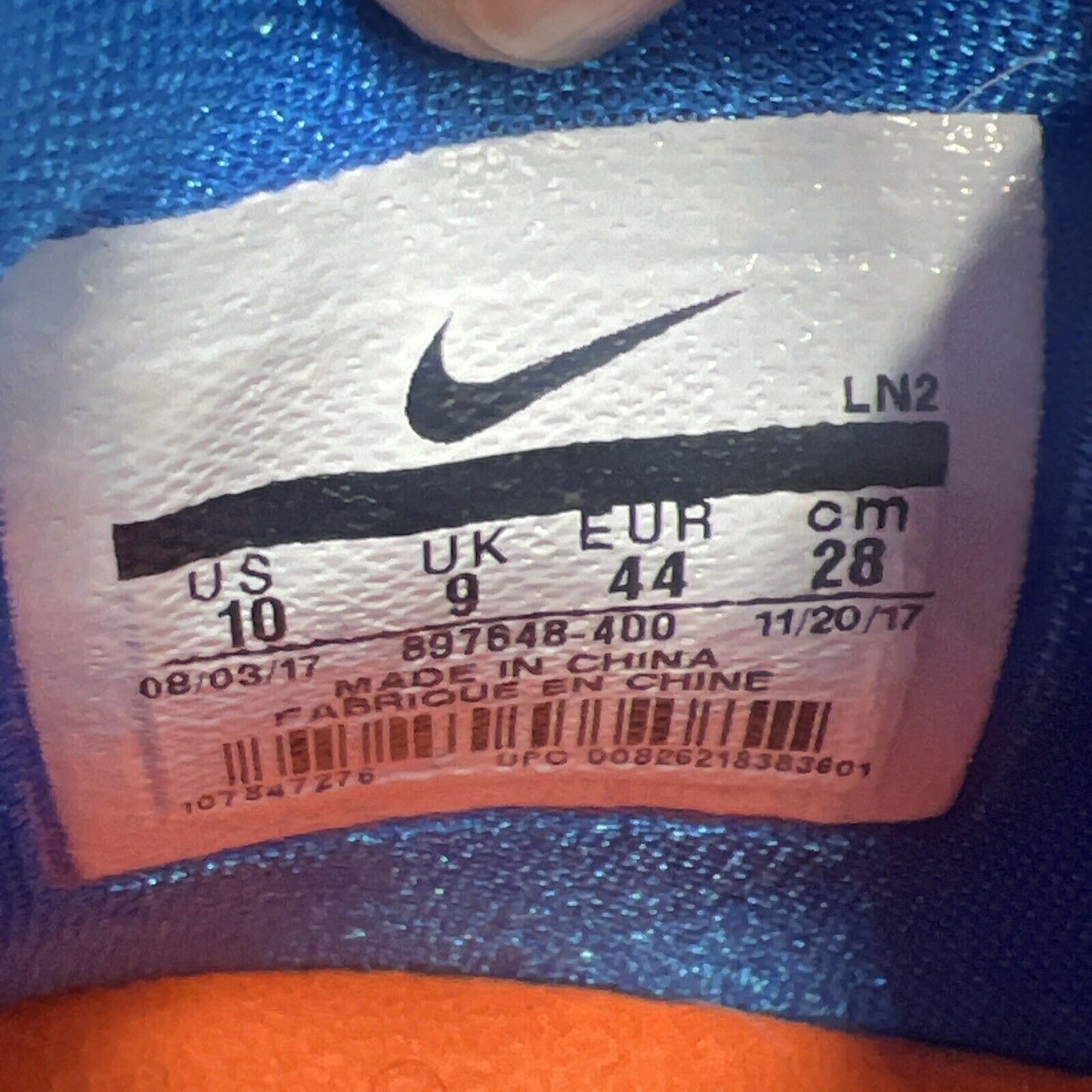 Size 10 - Nike LeBron 15 Hardwood Classics Blue White (897648-400)