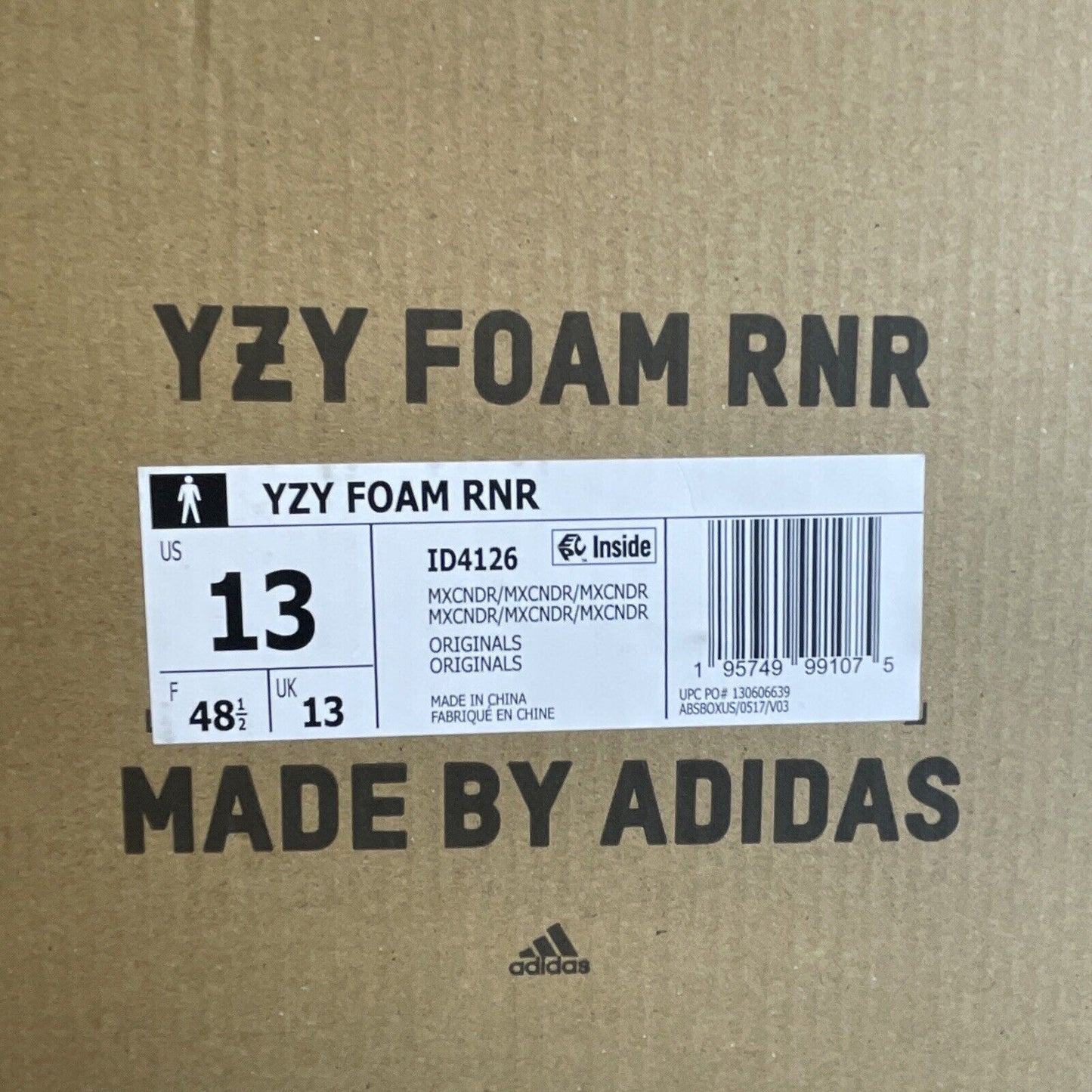 Size 13 - Yeezy Foam runner Mx Cinder Brown Black Blue (ID4126)