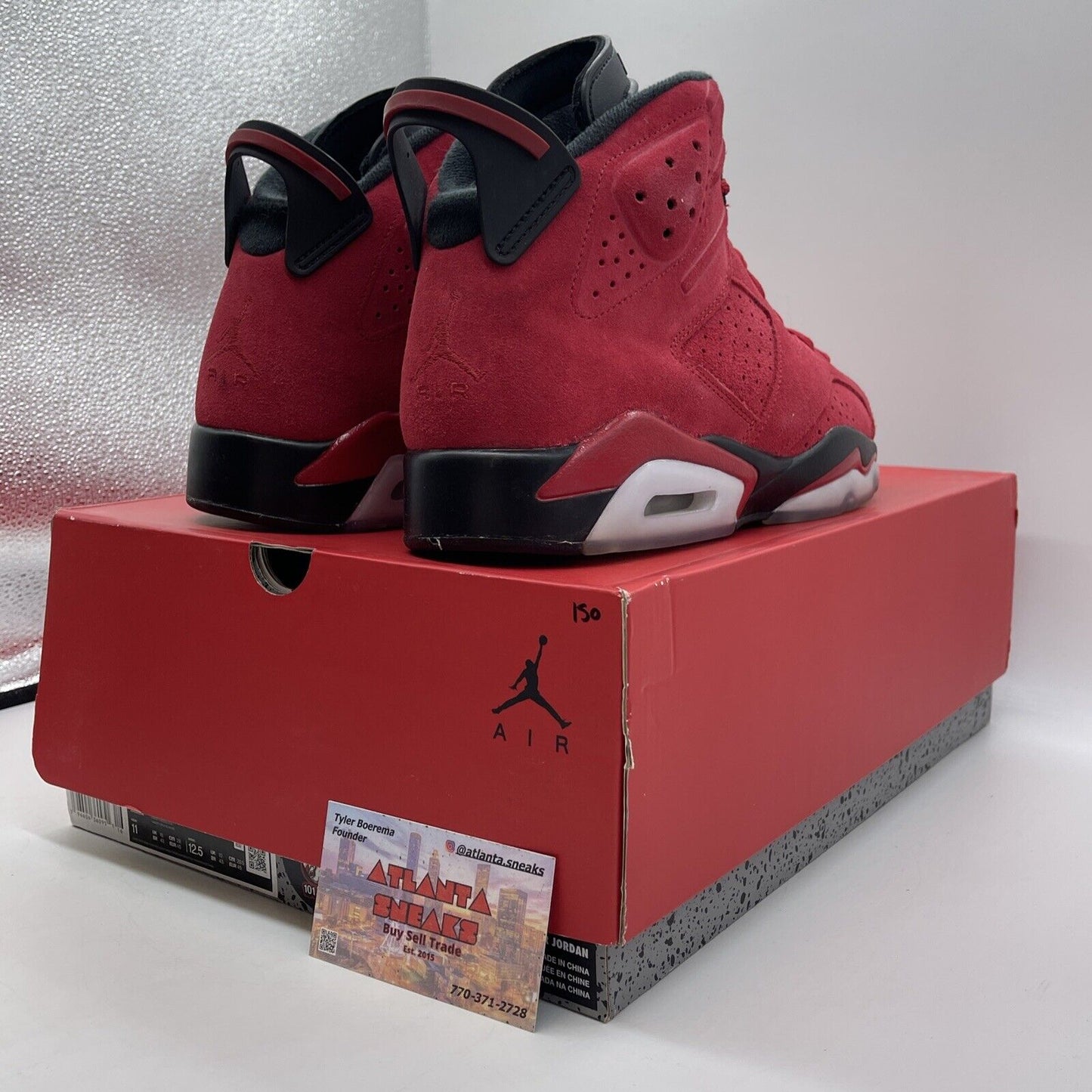 Size 11 - Air Jordan 6 Retro Toro Bravo Black Red Suede Leather (CT8529-600)