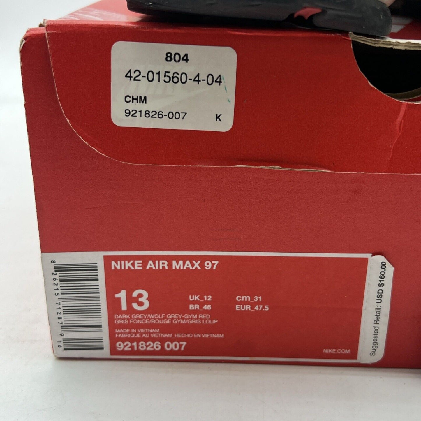 Size 13 - Nike Air Max 97 Gym Red (921826-007)