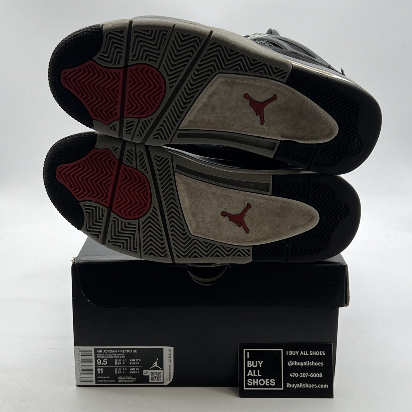 Size 9.5 - Air Jordan 4 Retro SE Mid Black Canvas (DH7138-006)
