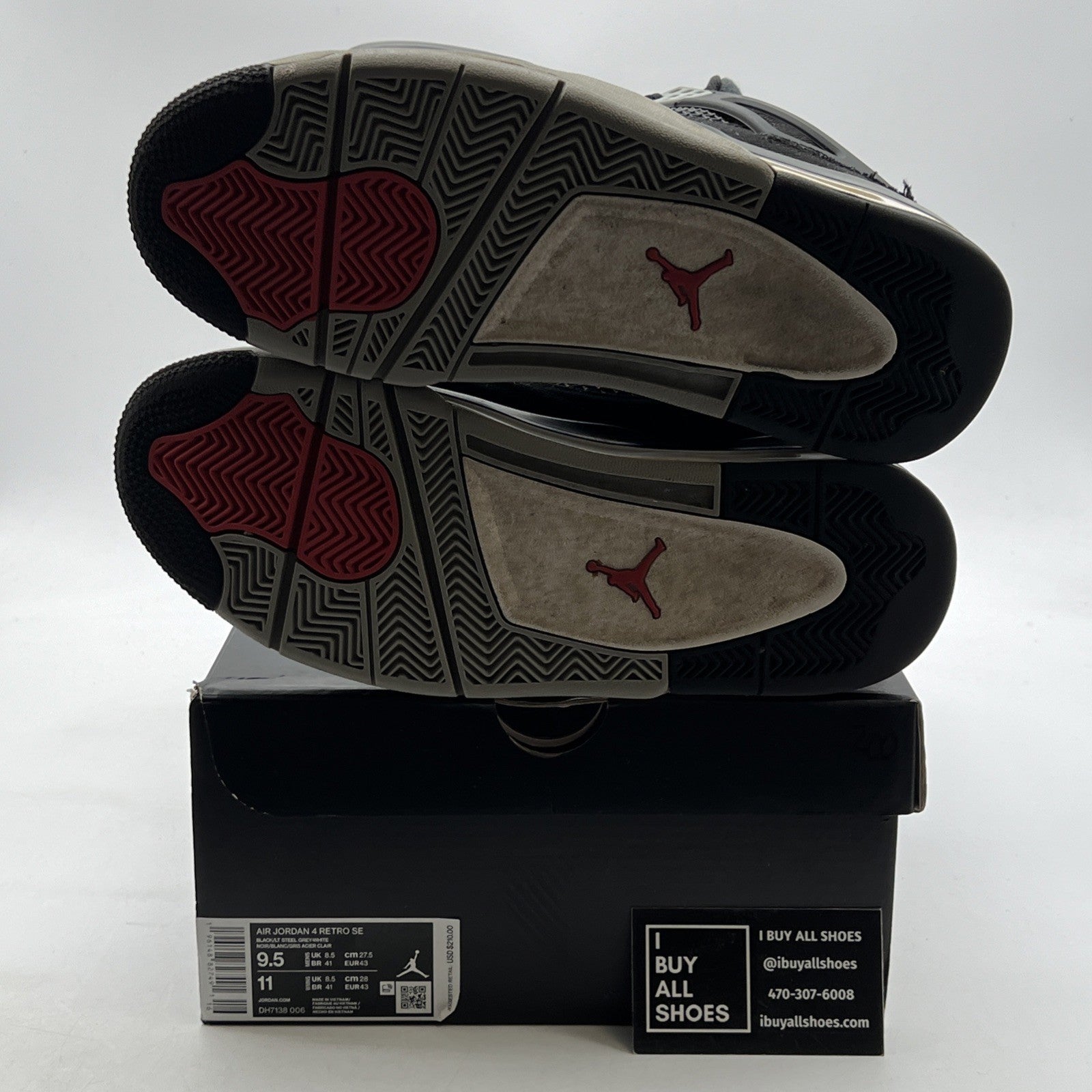 Size 9.5 - Air Jordan 4 Retro SE Mid Black Canvas (DH7138-006)