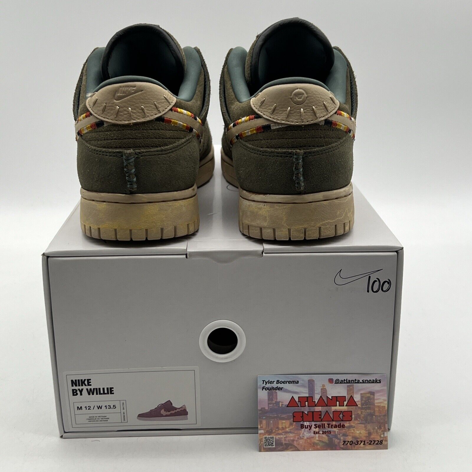 Size 12-Nike Dunk Low N7 ID By You Lauren Schad Mens Olive Multicolor DN2065-991