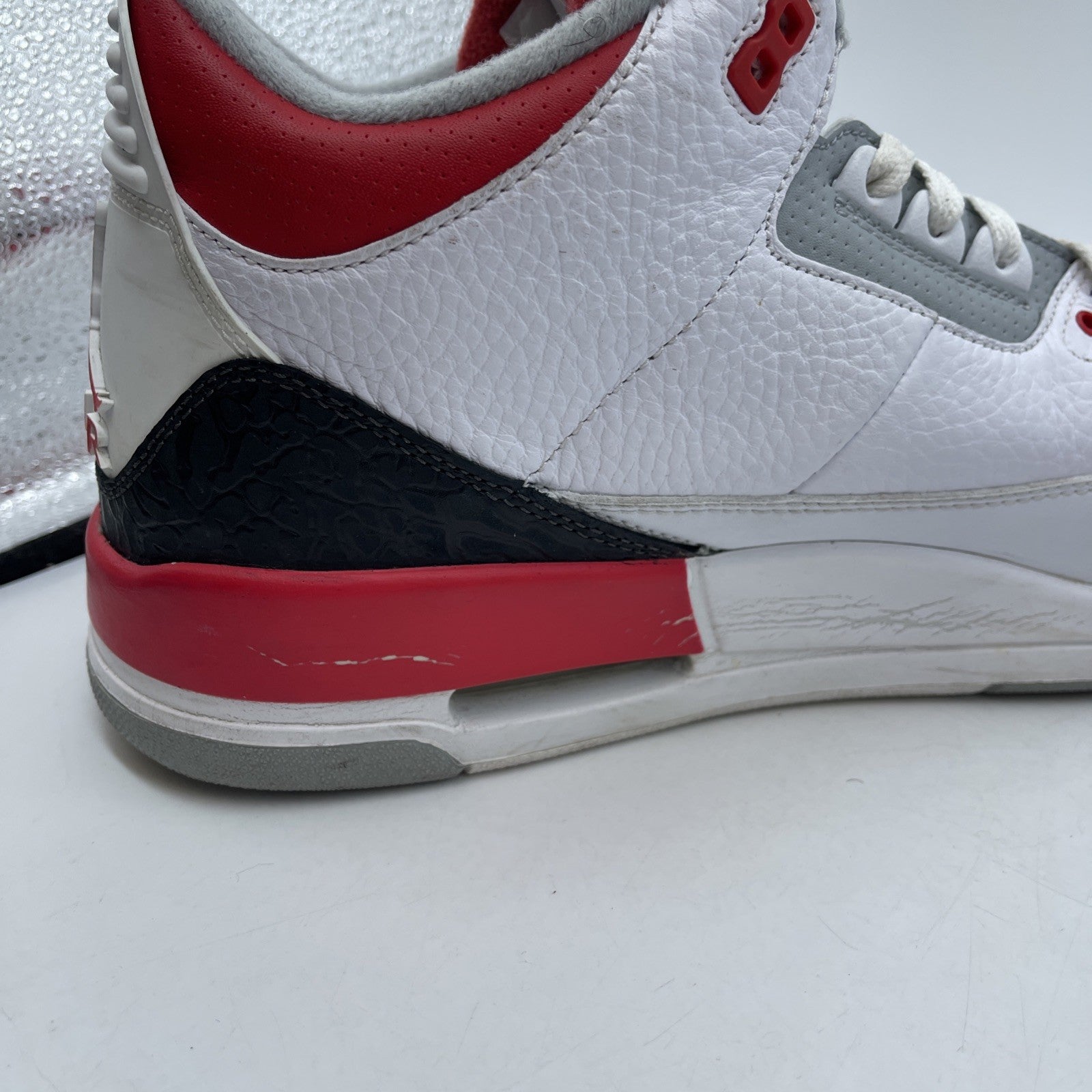 Size 12 - Air Jordan 3 Retro 2013 Fire Red White Grey Suede (136064-120)