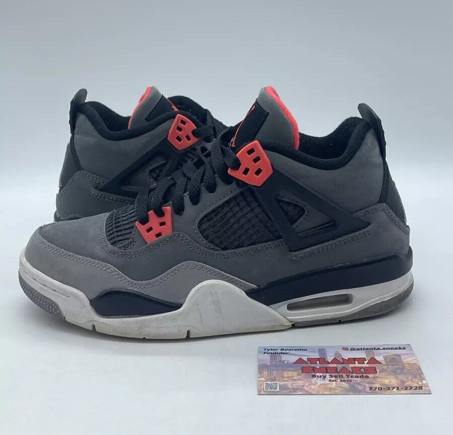 Size 6Y - Jordan 4 Retro Mid Infrared White Gray Black Pink (408452-061)