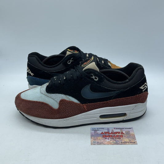 Size 11.5 - Nike De'Aaron Fox x Air Max 1 Swipa Black Blue Suede (CJ9746-001)