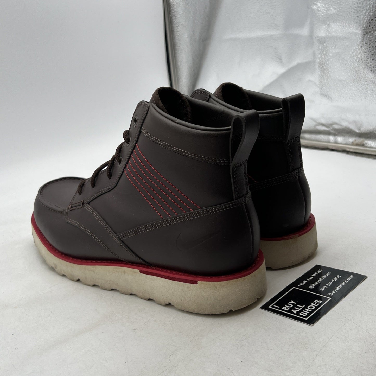 Size 12 - Nike Kingman ACG Boots Men Leather Baroque Brown Red (525387-226)