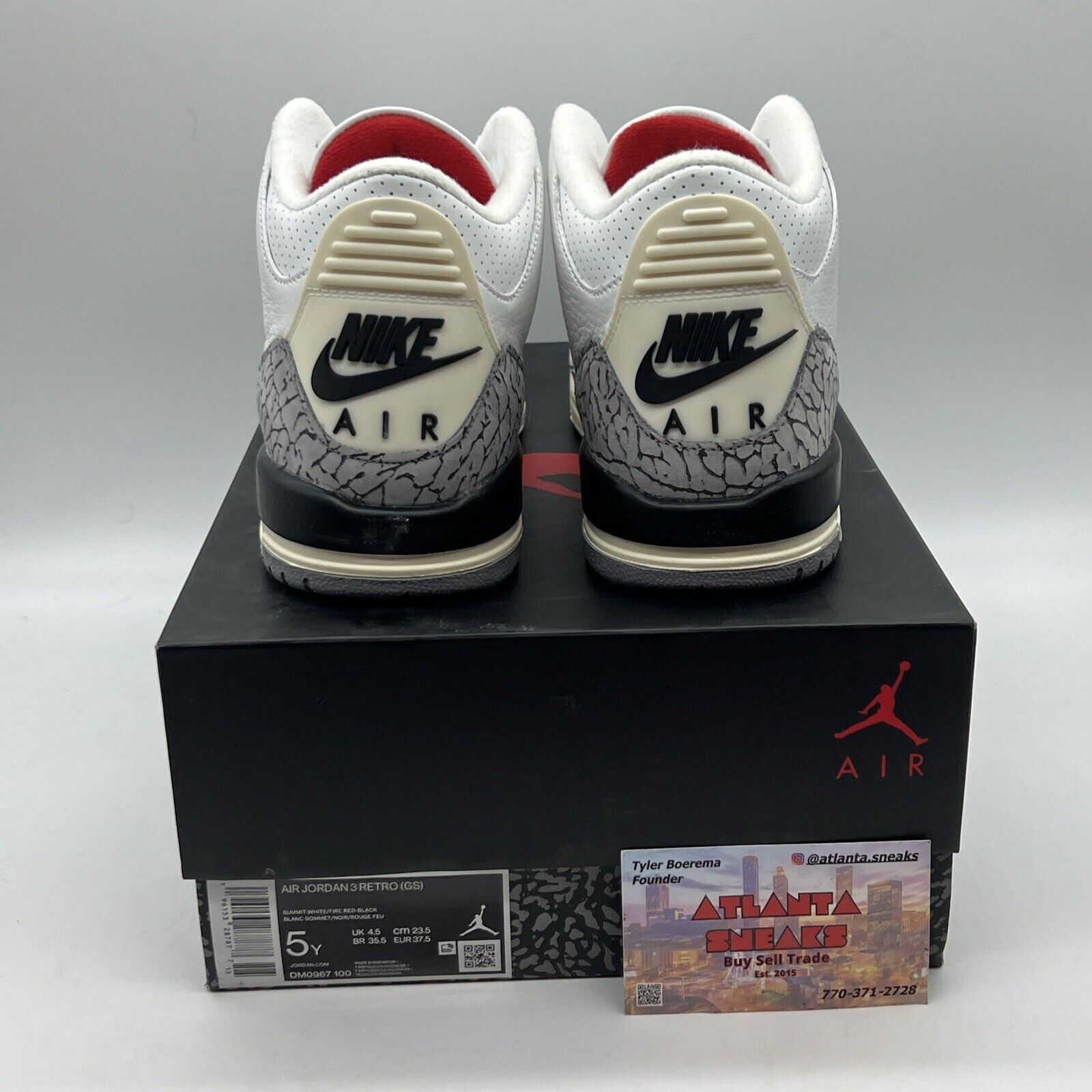 Size 5 - Jordan 3 Retro Mid White Cement Reimagined Brand New Og All