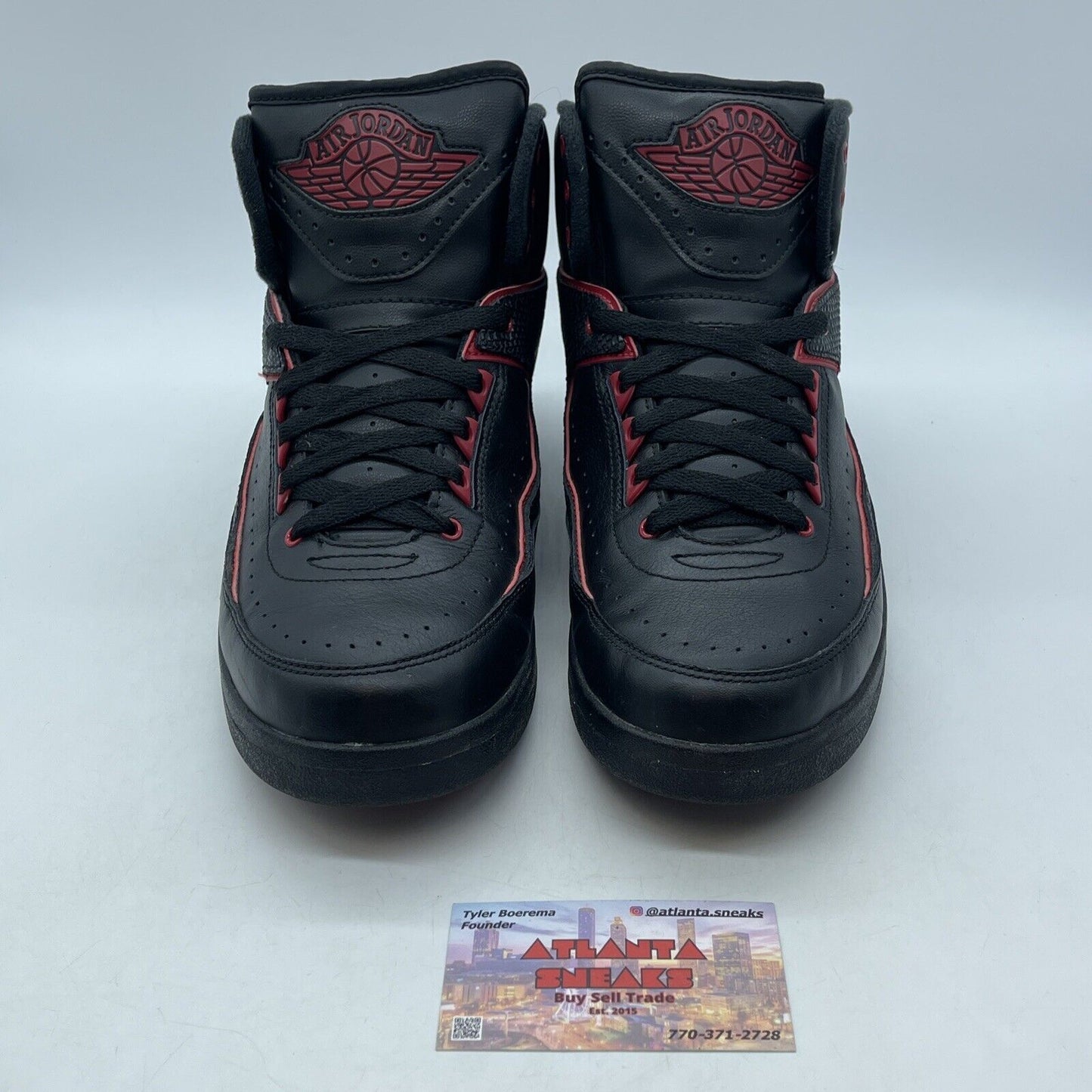Size 9.5 - Air Jordan 2 Retro Alternate 87 Black Red Leather (834274-001)