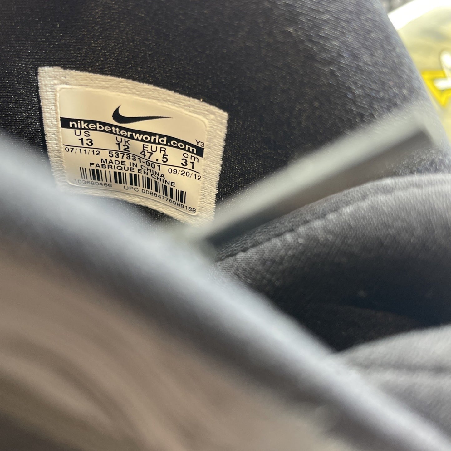 Size 13 - Nike Air Penny 5 Black Grey Tour Yellow Suede Leather (537331-001)