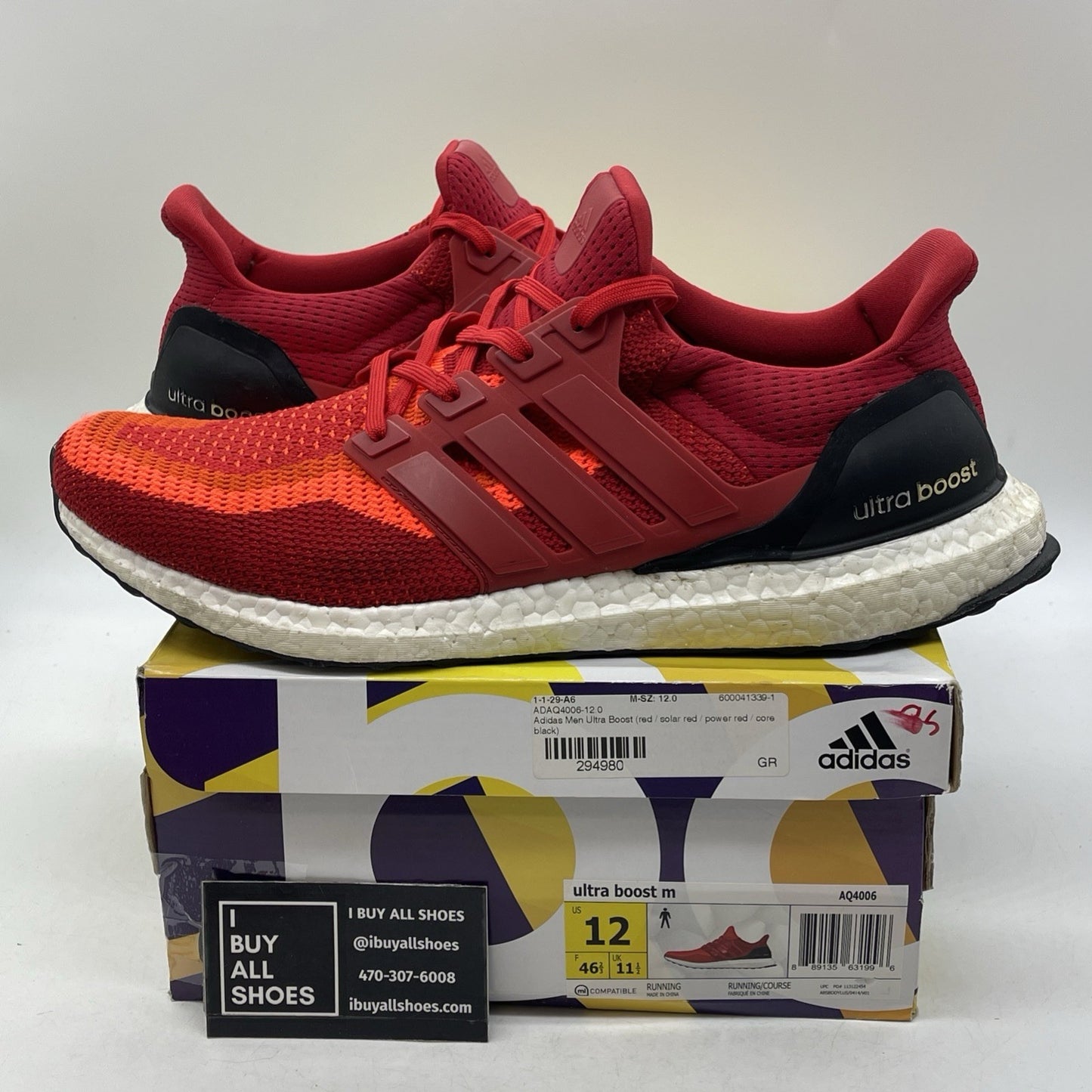 Size 12 - Adidas UltraBoost 2.0 Red Gradient (AQ4006)