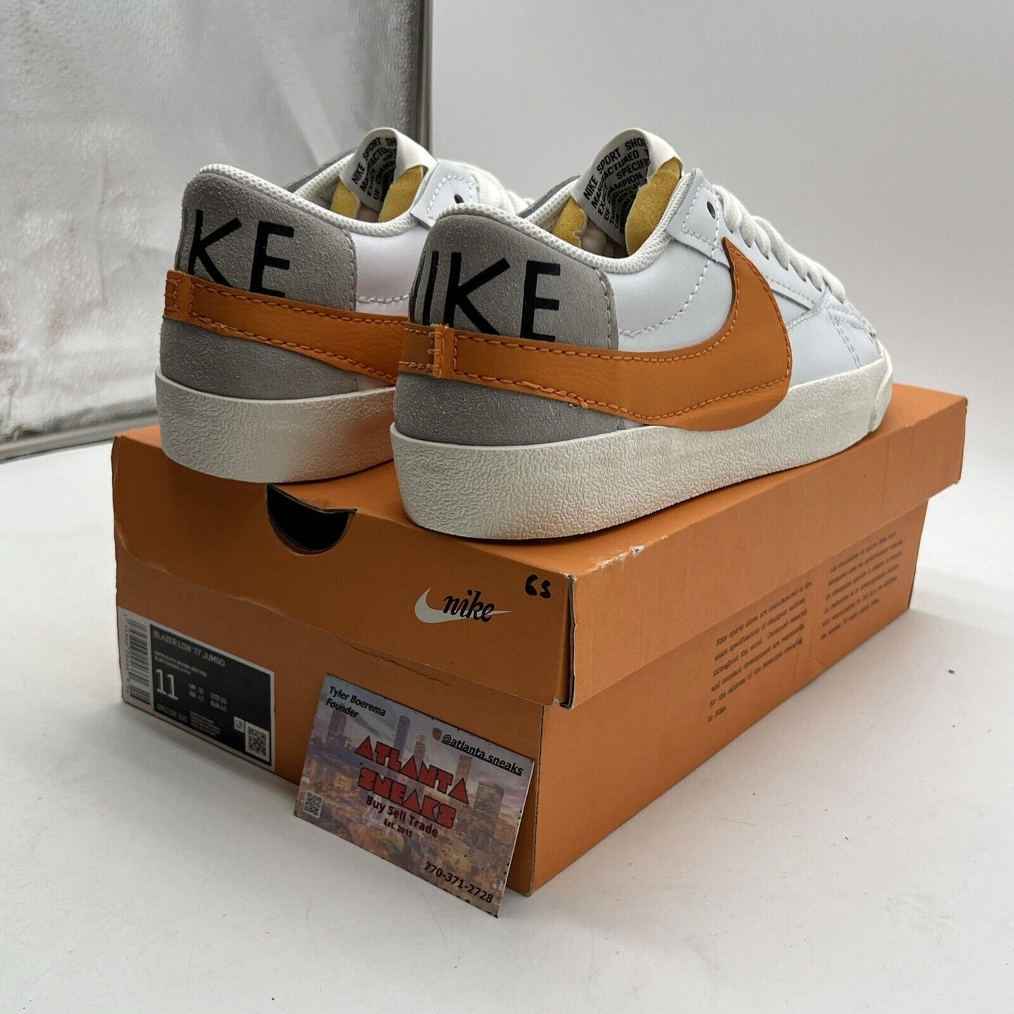 Size 11 - Nike Blazer '77 Jumbo Low White Alpha Orange (DN2158-100)