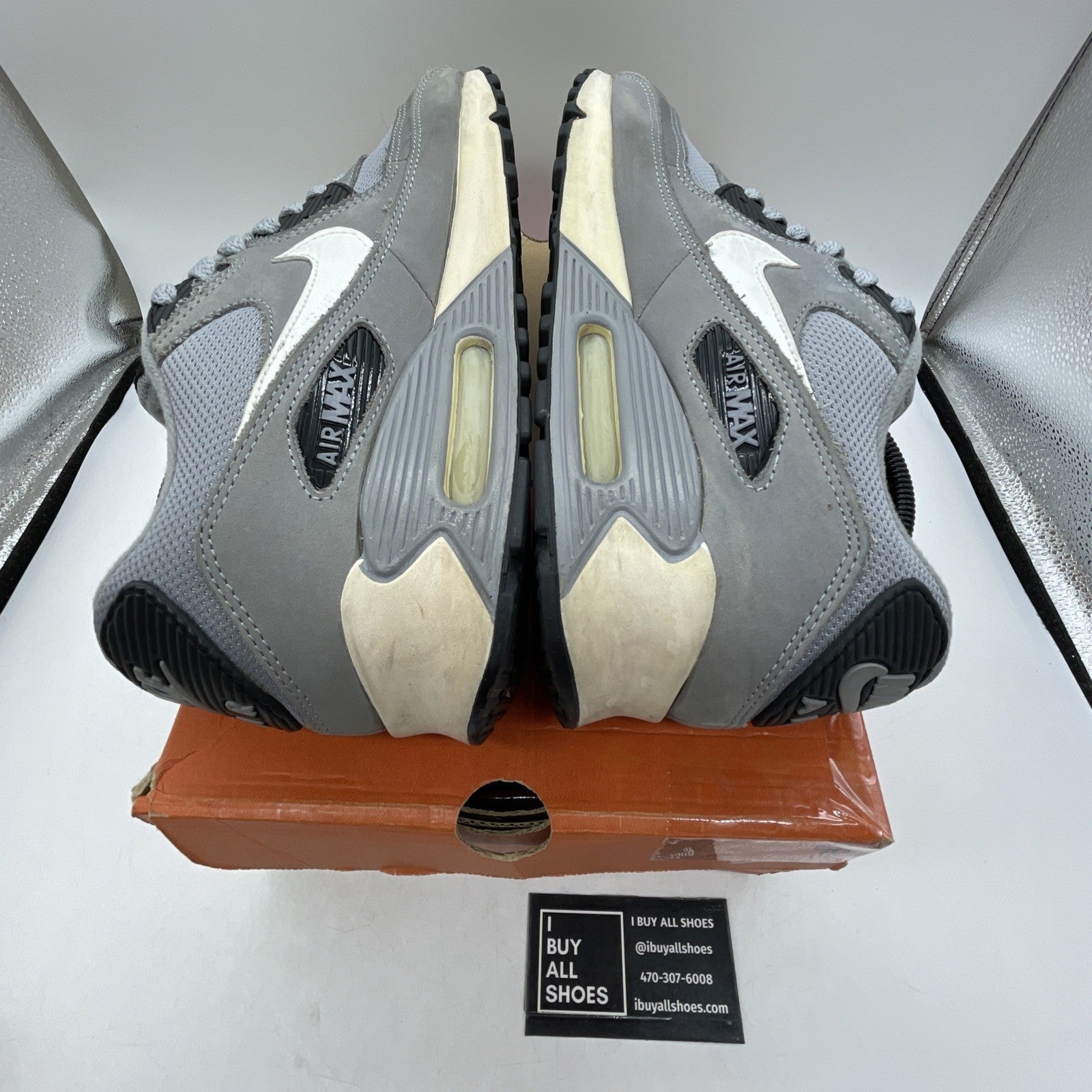 Size 10.5 - Nike Air Max 90 Leather Gray (302519-012)