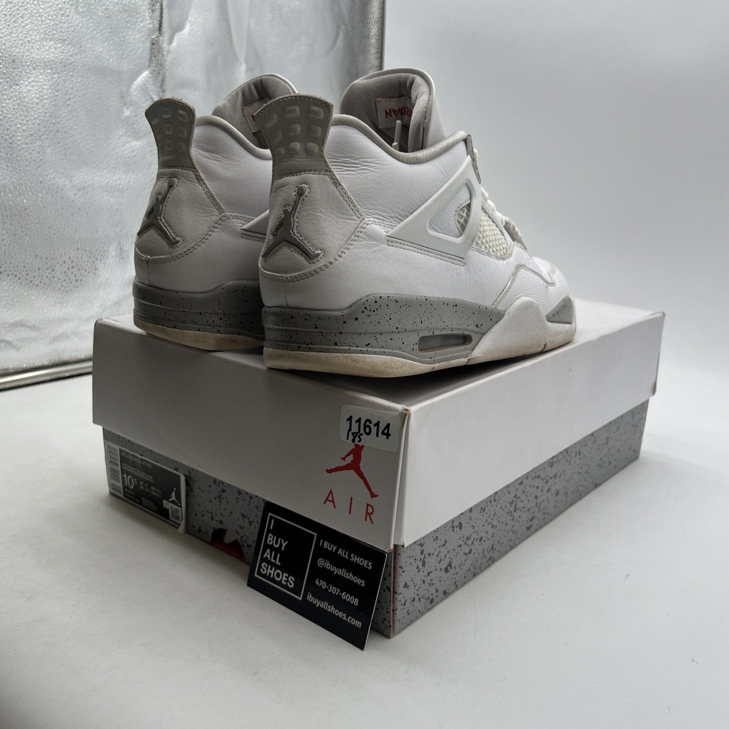 Size 10.5 - Air Jordan 4 Retro Mid White Oreo (CT8527-100)
