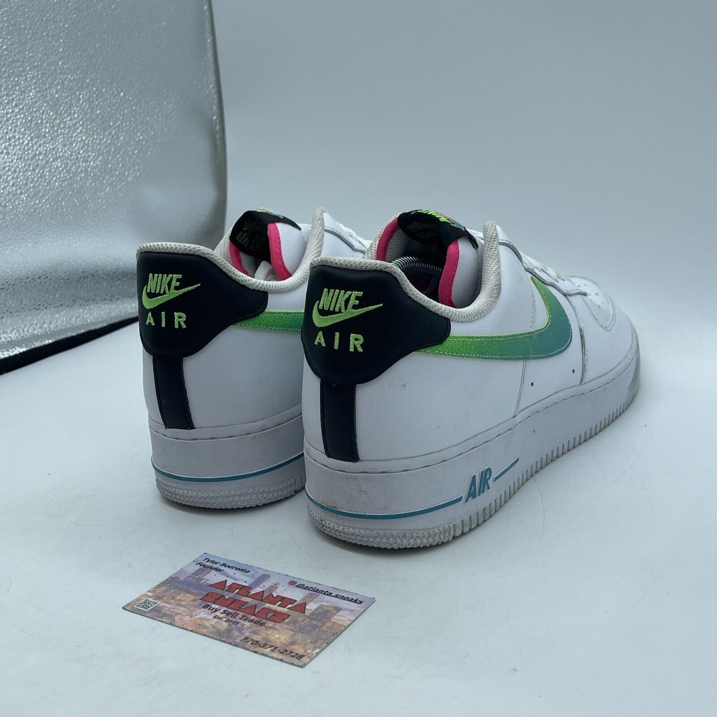 Size 12 - Nike Air Force 1 '07 LV8 White Aquamarine Black Leather (DJ5148-100)