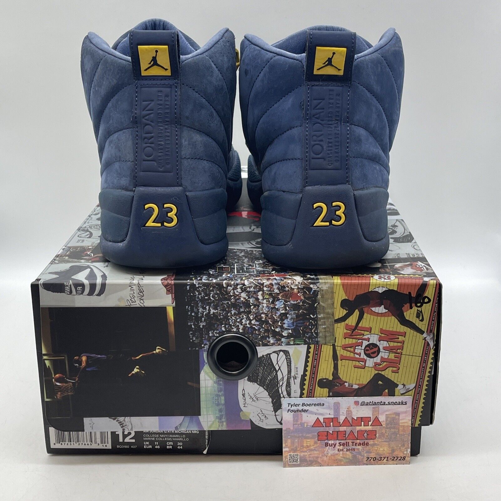 Size 12 - Air Jordan 12 Retro Michigan Yellow Blue Leather Suede (BQ3180-407)