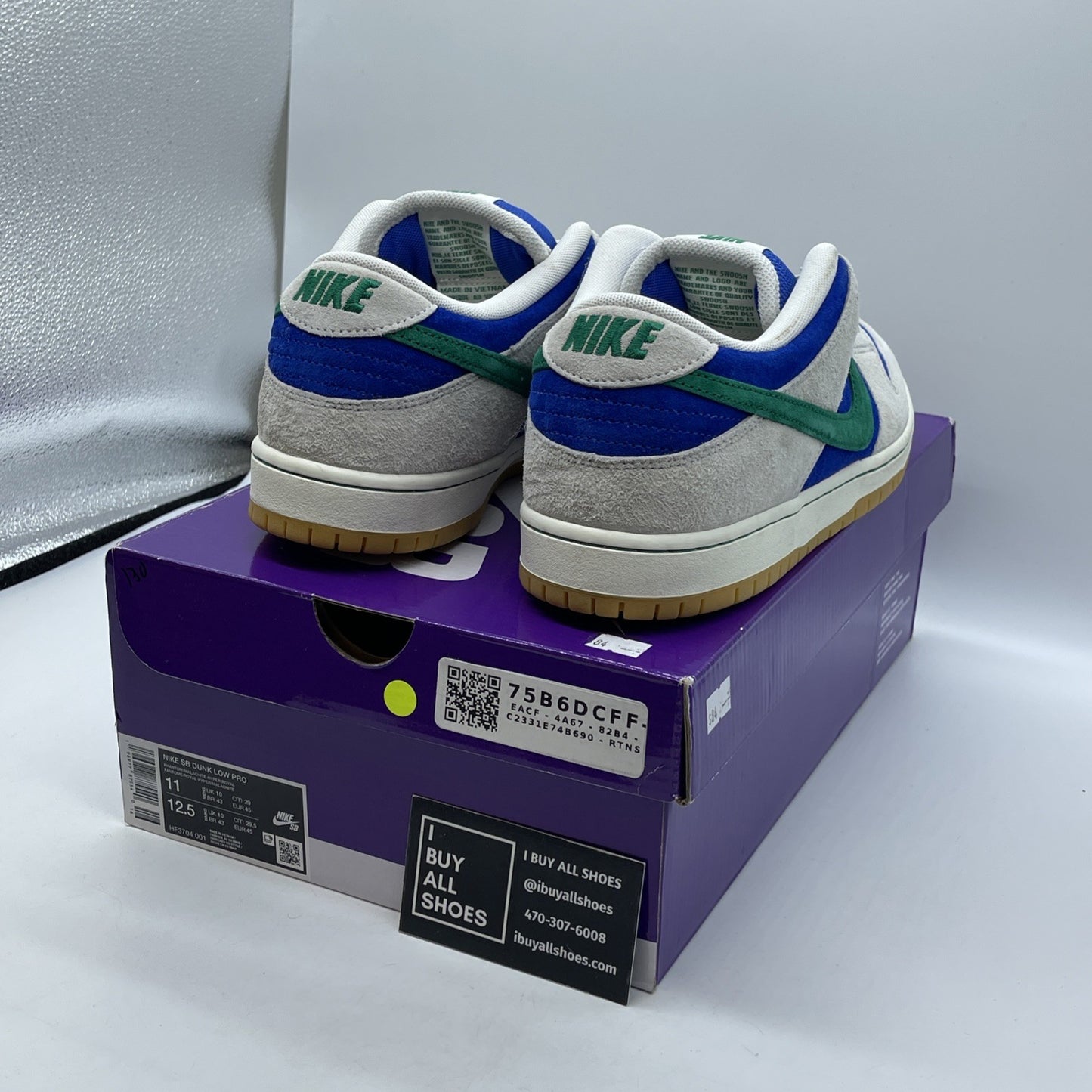 Size 11 - Nike Dunk Pro SB Low Hyper Royal Malachite Blue Grey (HF3704-001)