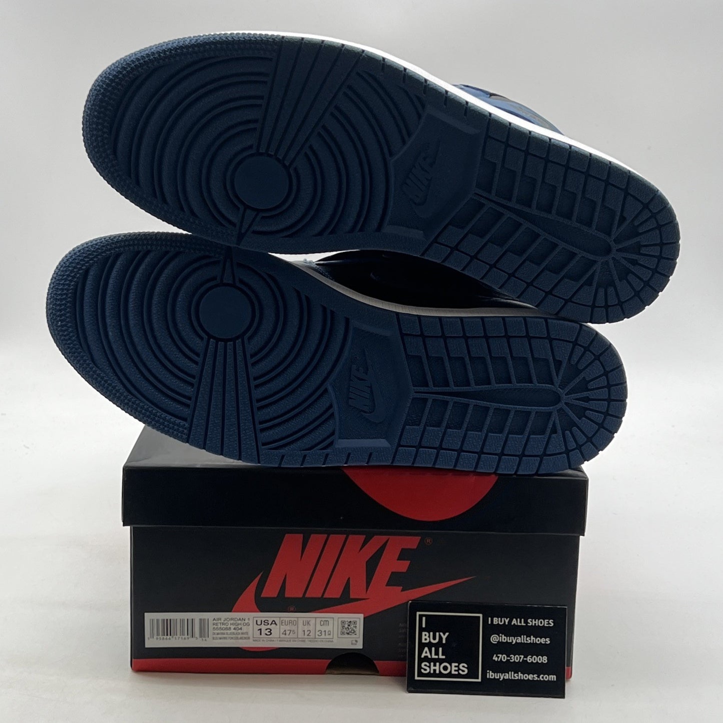 Size 13 - Air Jordan 1 Retro OG High Dark Marina Blue (555088-404)
