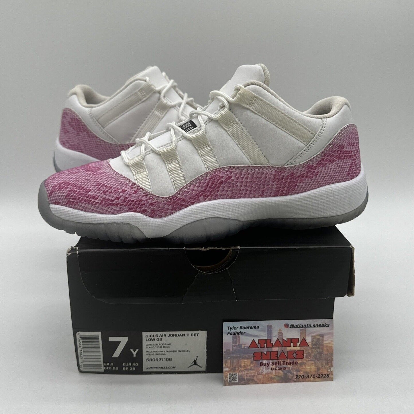 Size 7 2013 Air Jordan 11 Retro Low Snakeskin 580521108 ICY OG ALL PINK SNAKE