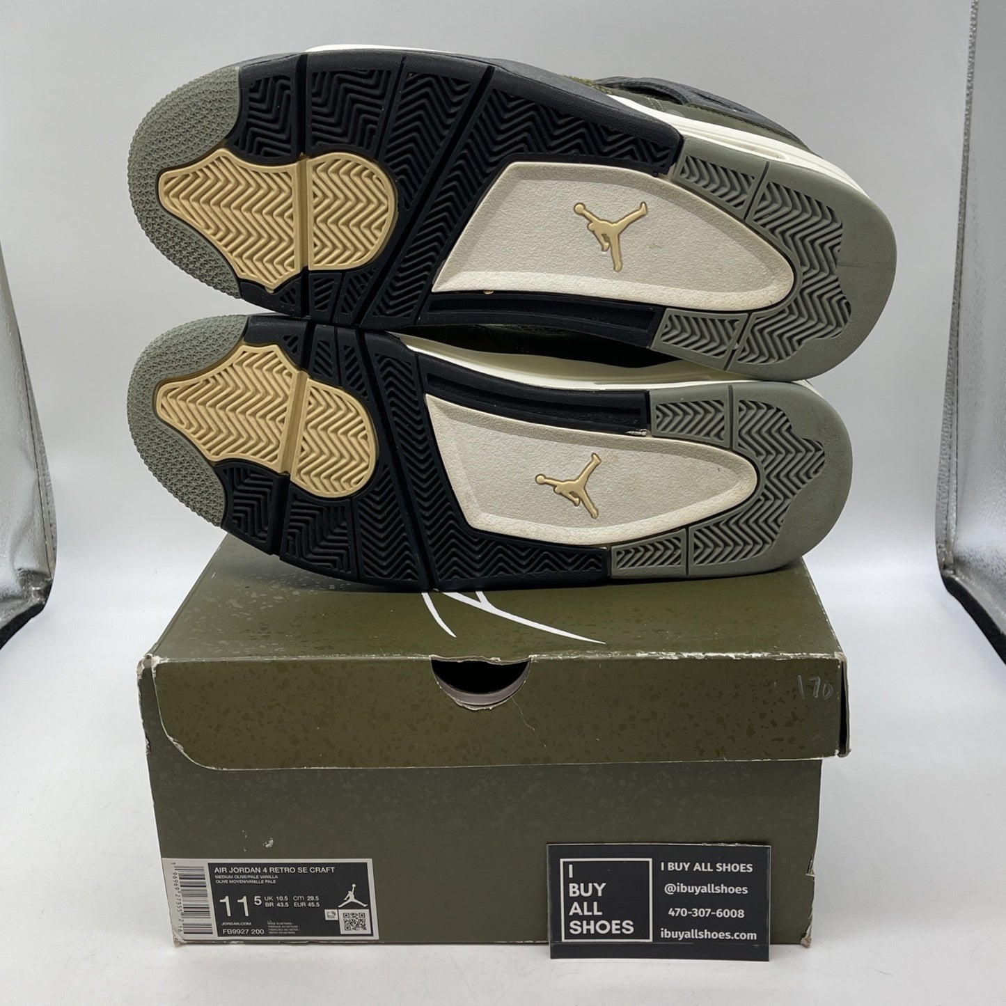 Size 11.5 - Jordan 4 SE Retro Low Craft - Olive Black Suede (FB9927-200)