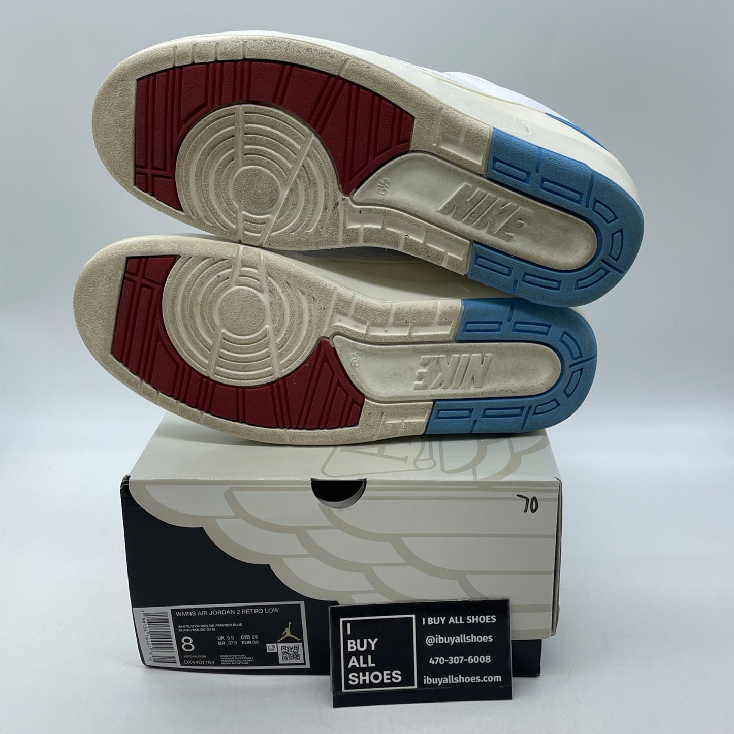 Size 8W - Air Jordan 2 Retro Low NC to Chi White Blue Leather (DX4401-164)