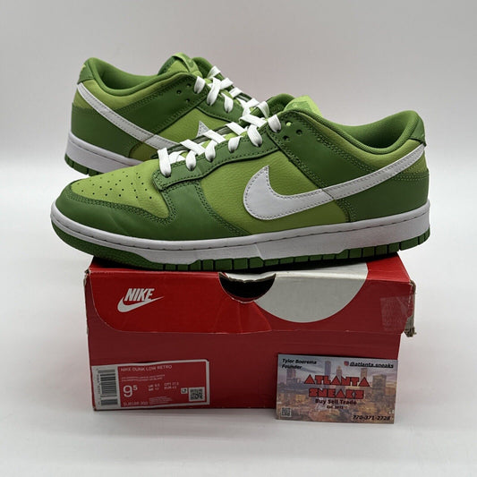 Size 9.5 - Nike Dunk Low Green Chlorophyll Kermit Vibe White Green Leather Og Al