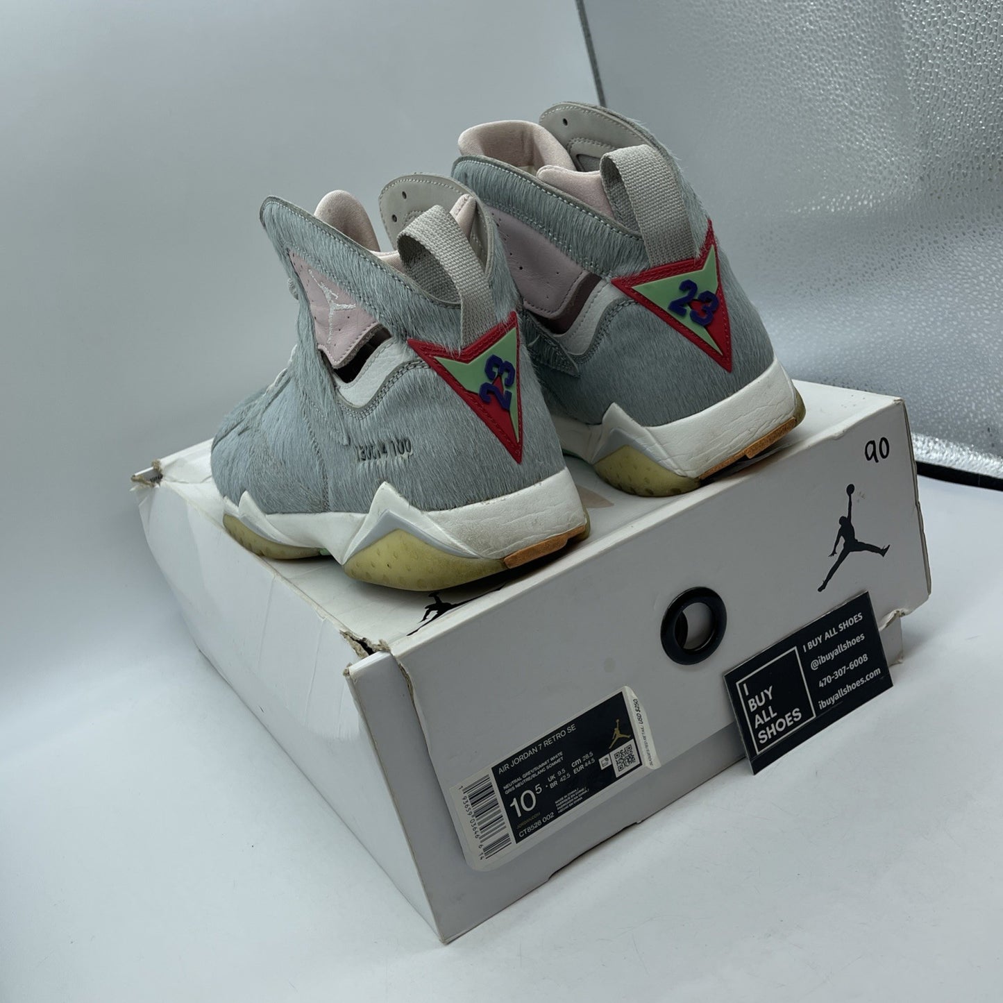 Size 10.5 - Air Jordan 7 Retro SE Hare 2.0 Grey Pink Suede (CT8528-002)