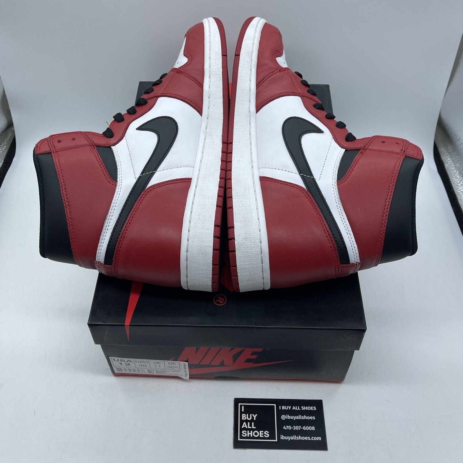 Size 12 - Jordan 1 Retro OG High Chicago White Black Red Leather (555088-101)