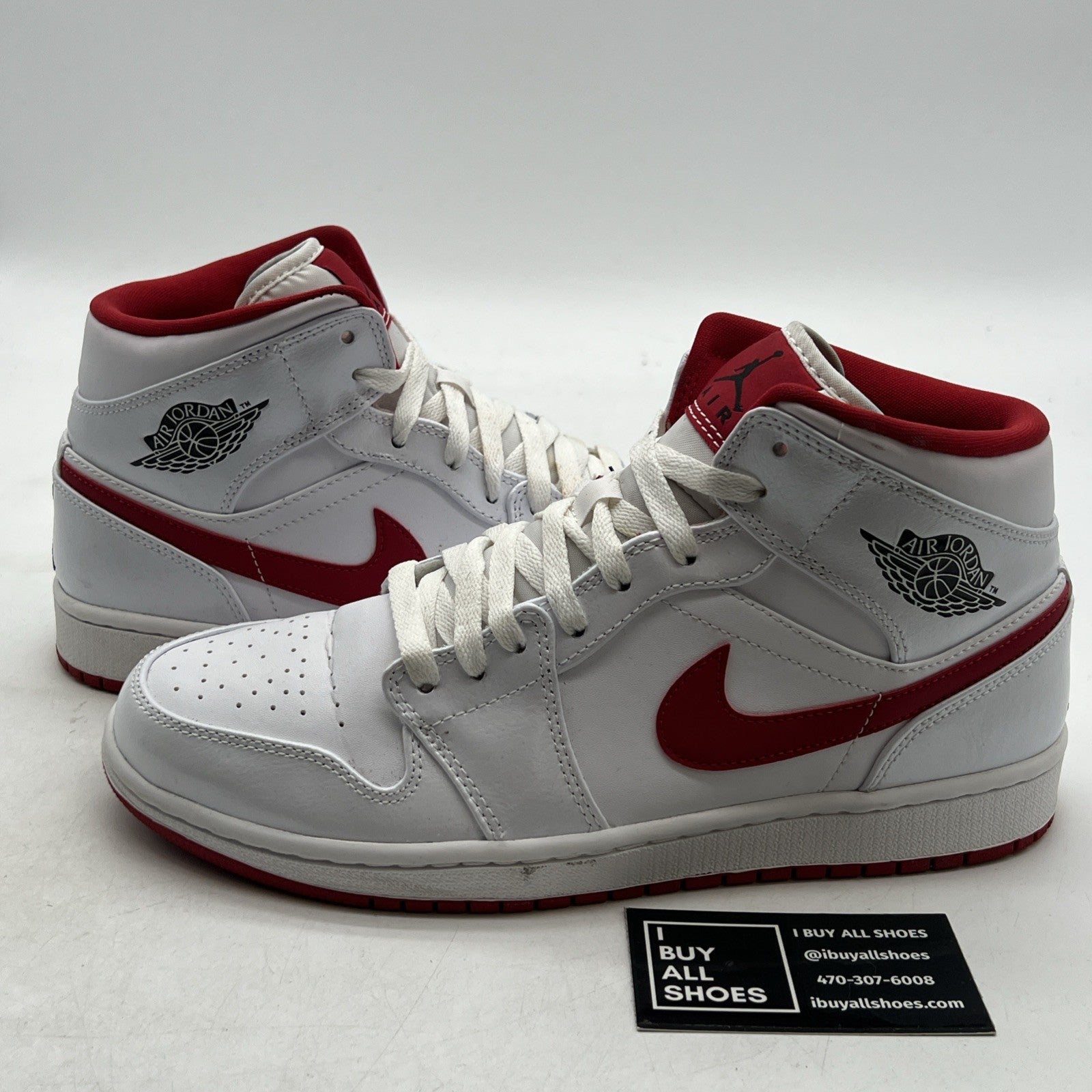 Size 9.5 - Air Jordan 1 Mid White Gym Red (554724-101)