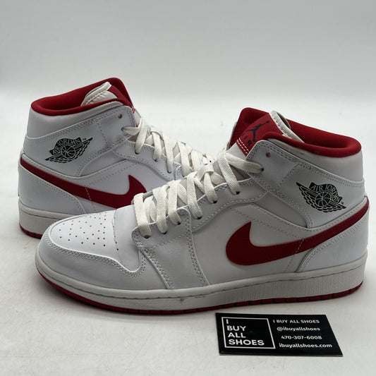 Size 9.5 - Air Jordan 1 Mid White Gym Red (554724-101)