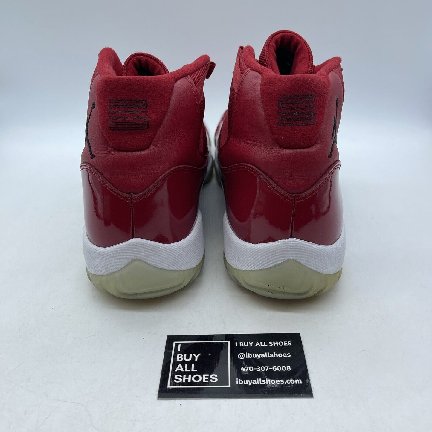Size 12 - Jordan 11 Retro High Win Like '96 Red White Suede Leather (378037–623)