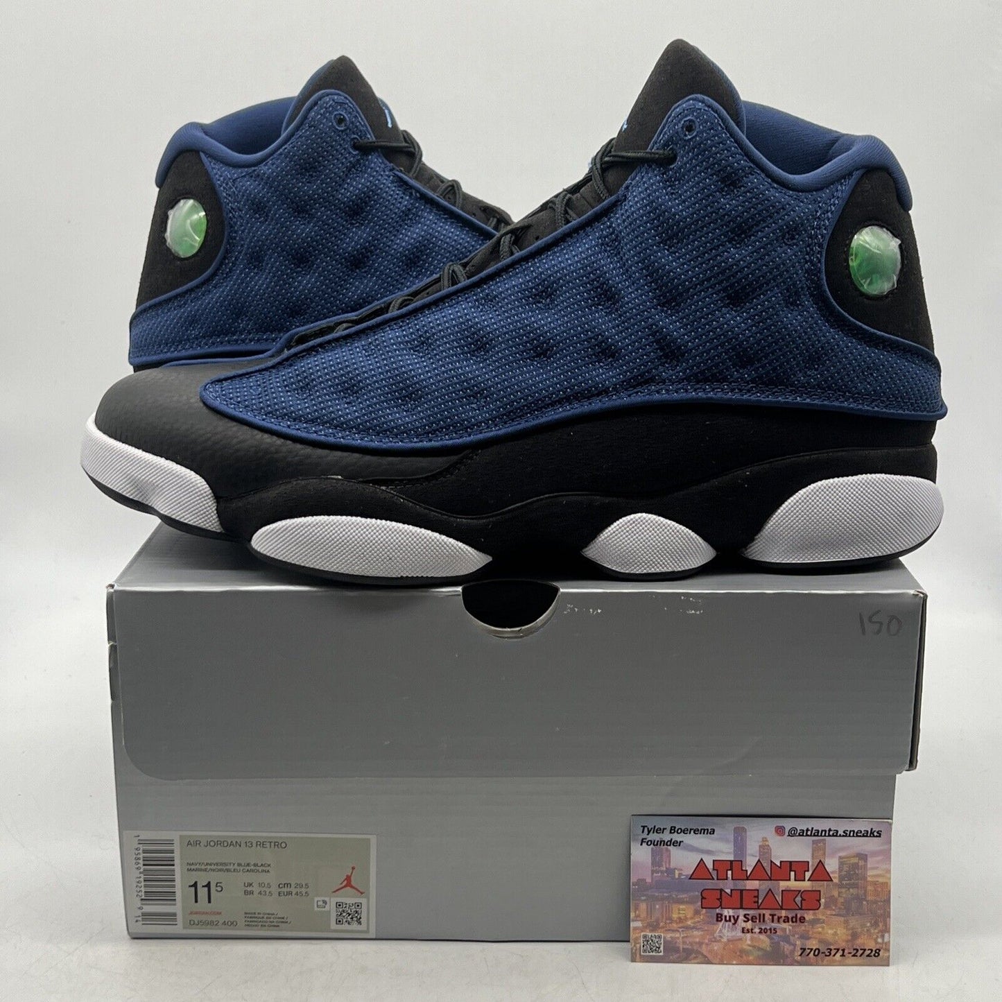 Size 11.5 - Jordan 13 Navy 2022 Black White Suede Leather (DJ5982-400)