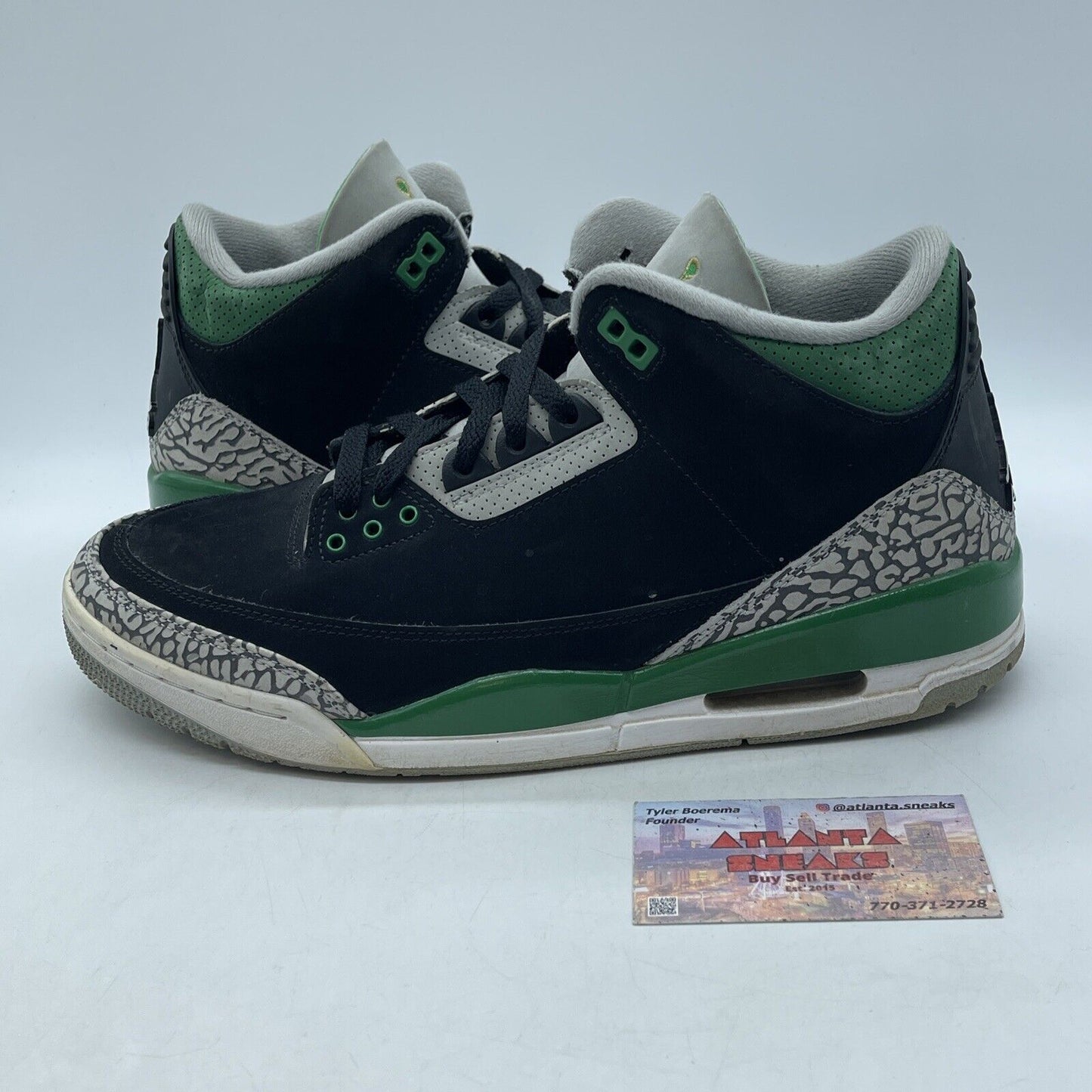 Size 10 - Jordan 3 Retro Mid Pine Green Black Grey Suede White (CT8532-030)