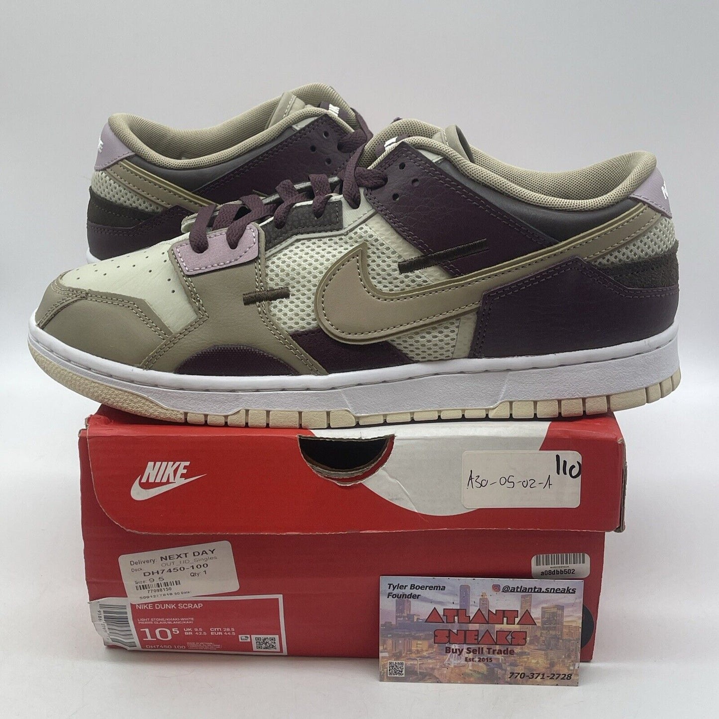 Size 10.5 - Nike Dunk Scrap Latte Purple Brown Suede Leather (DH7450-100)