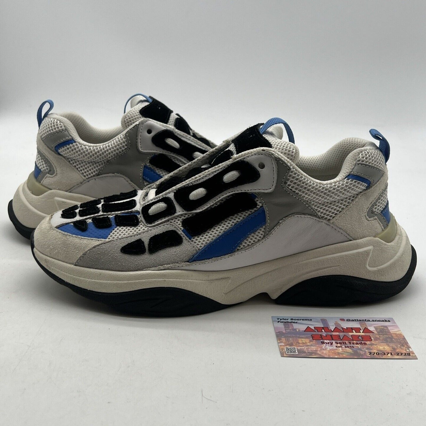 Size 9 - Amiri Bone Runner Sneaker Blue/White