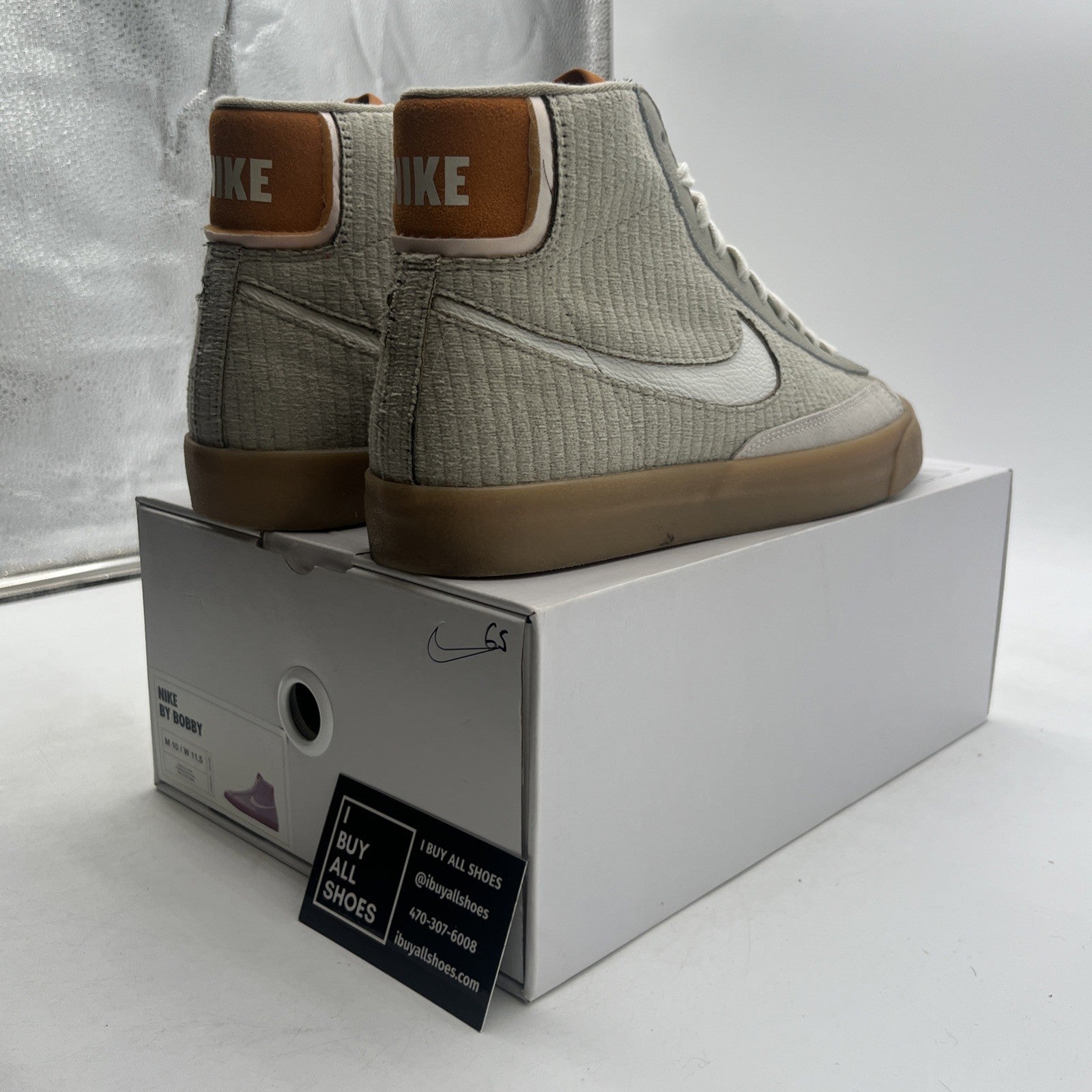 Size 10 - Nike By You ID Blazer Mid 77 Tan Gum Swoosh 2021 (DJ4859-991)