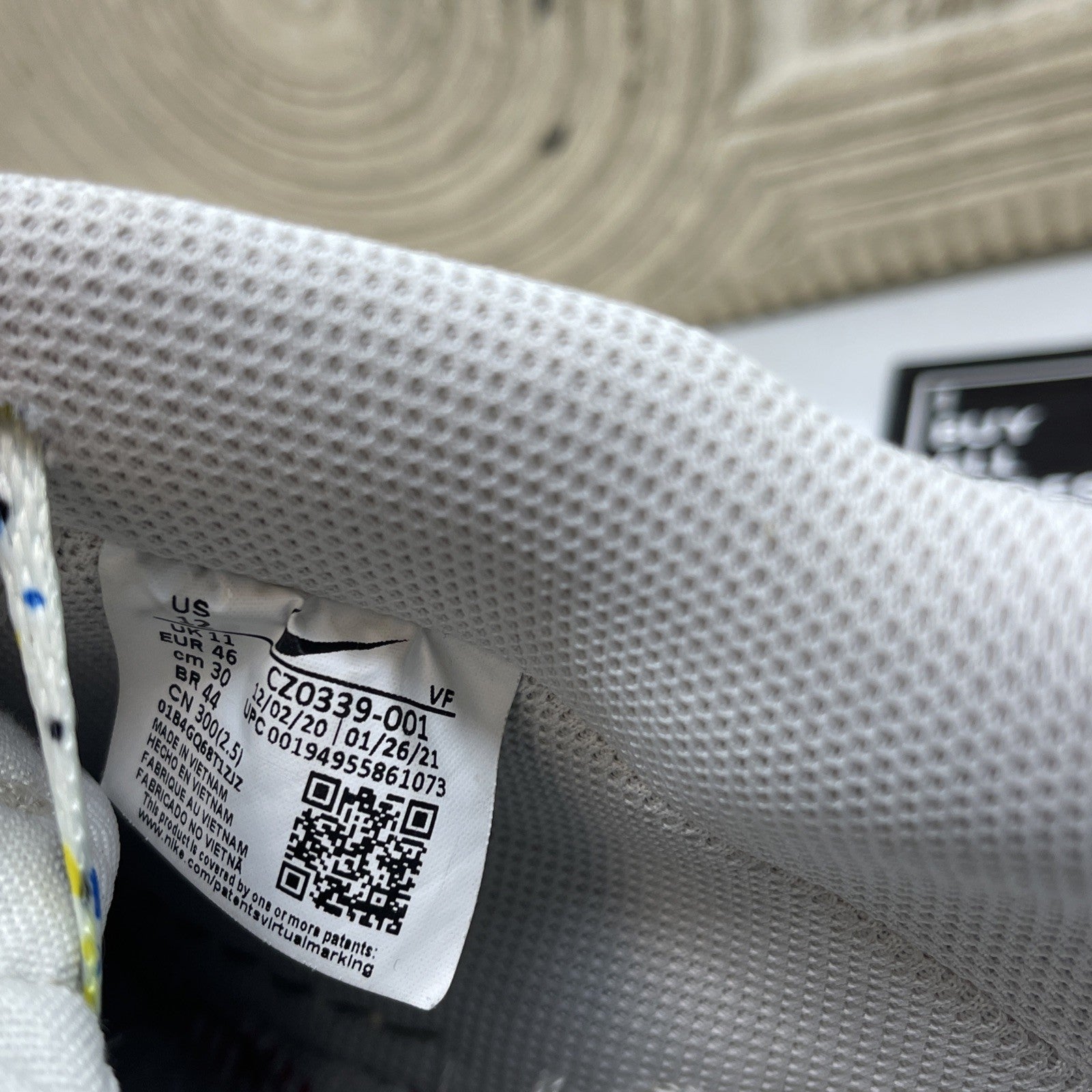 Size 12 - Nike Air Force 1 '07 LV8 Paint Splatter Light Bone (CZ0339-001)