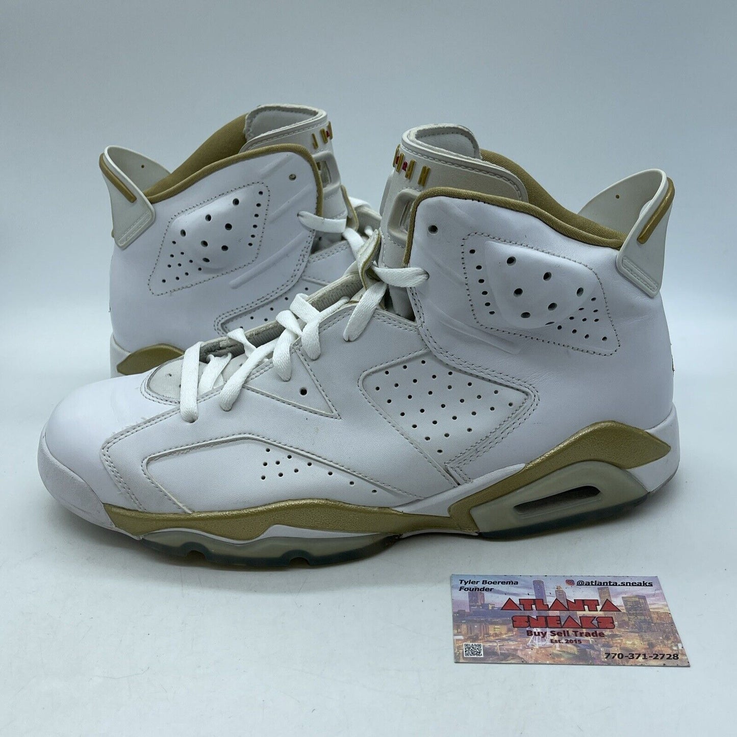 Size 12 - Air Jordan 6 Retro GMP White Gold Red Leather (384664-135)