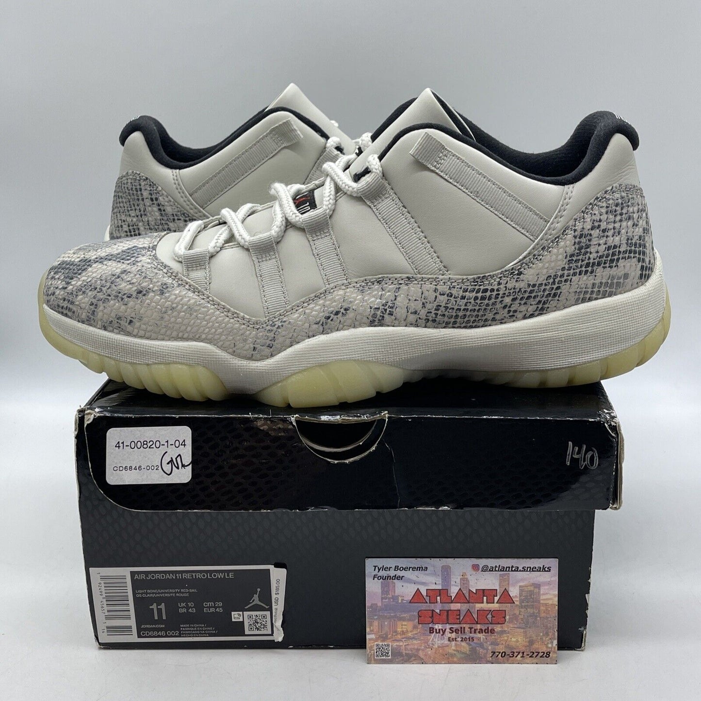Size 11 - Air Jordan 11 Retro Low Light Bone Snakeskin Leather (CD6846-002)