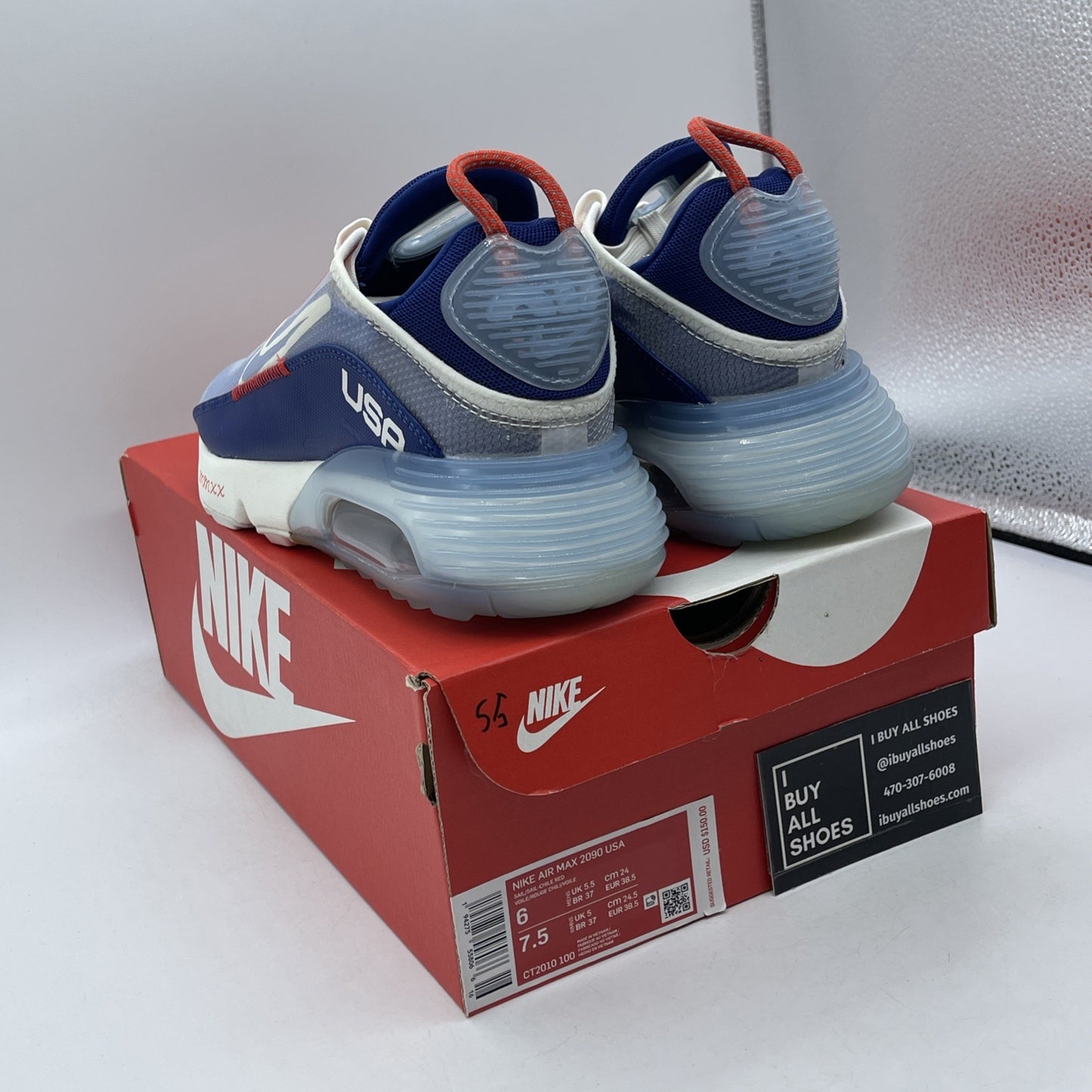 Size 6 - Nike Air Max 2090 USA Blue White Leather (CT2010-100)