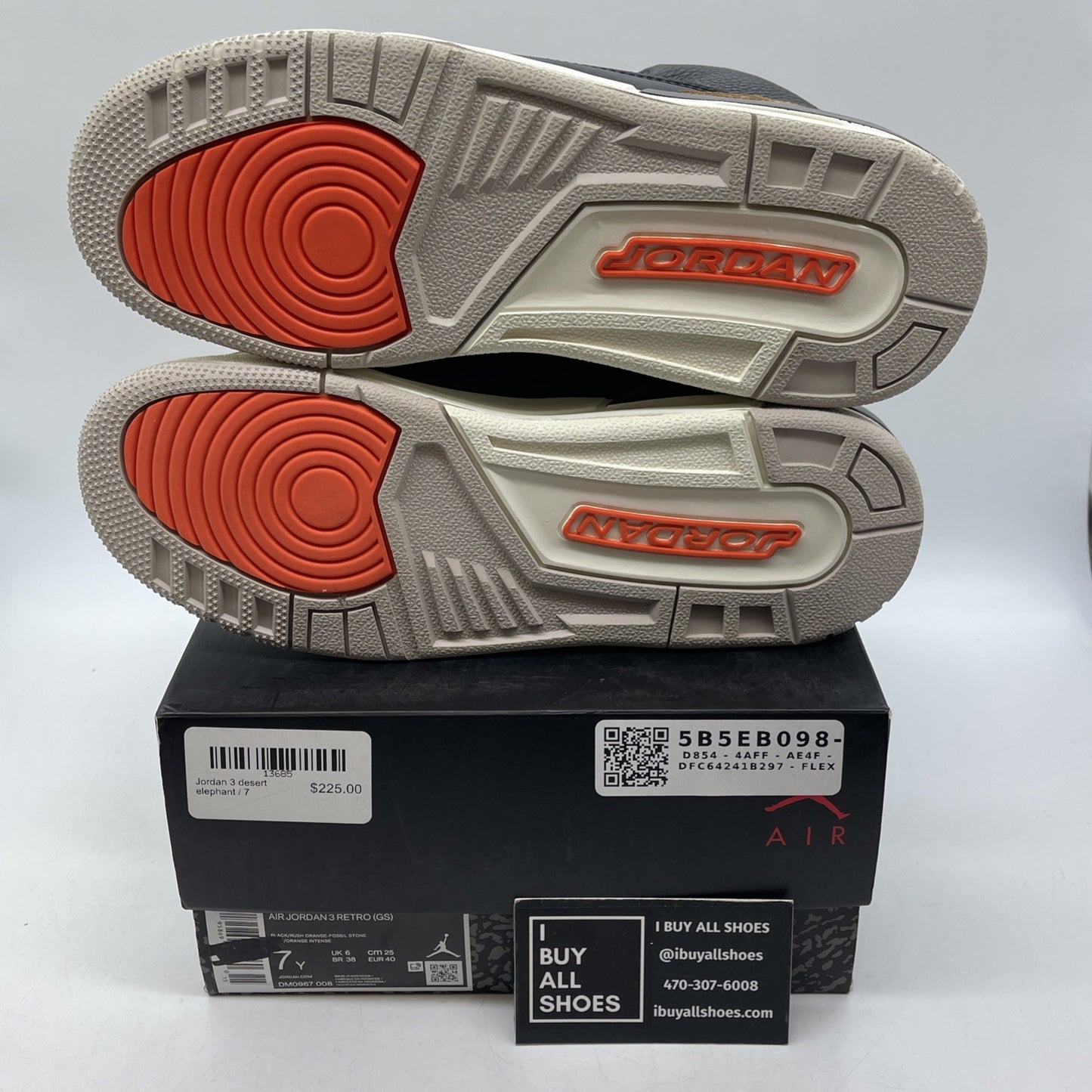 Size 7Y - Jordan 3 Retro Mid Desert Elephant Black Brown Suede (DM0967-008)