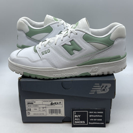 Size 13 - New Balance 550 White Mint Green (BB550FS1)