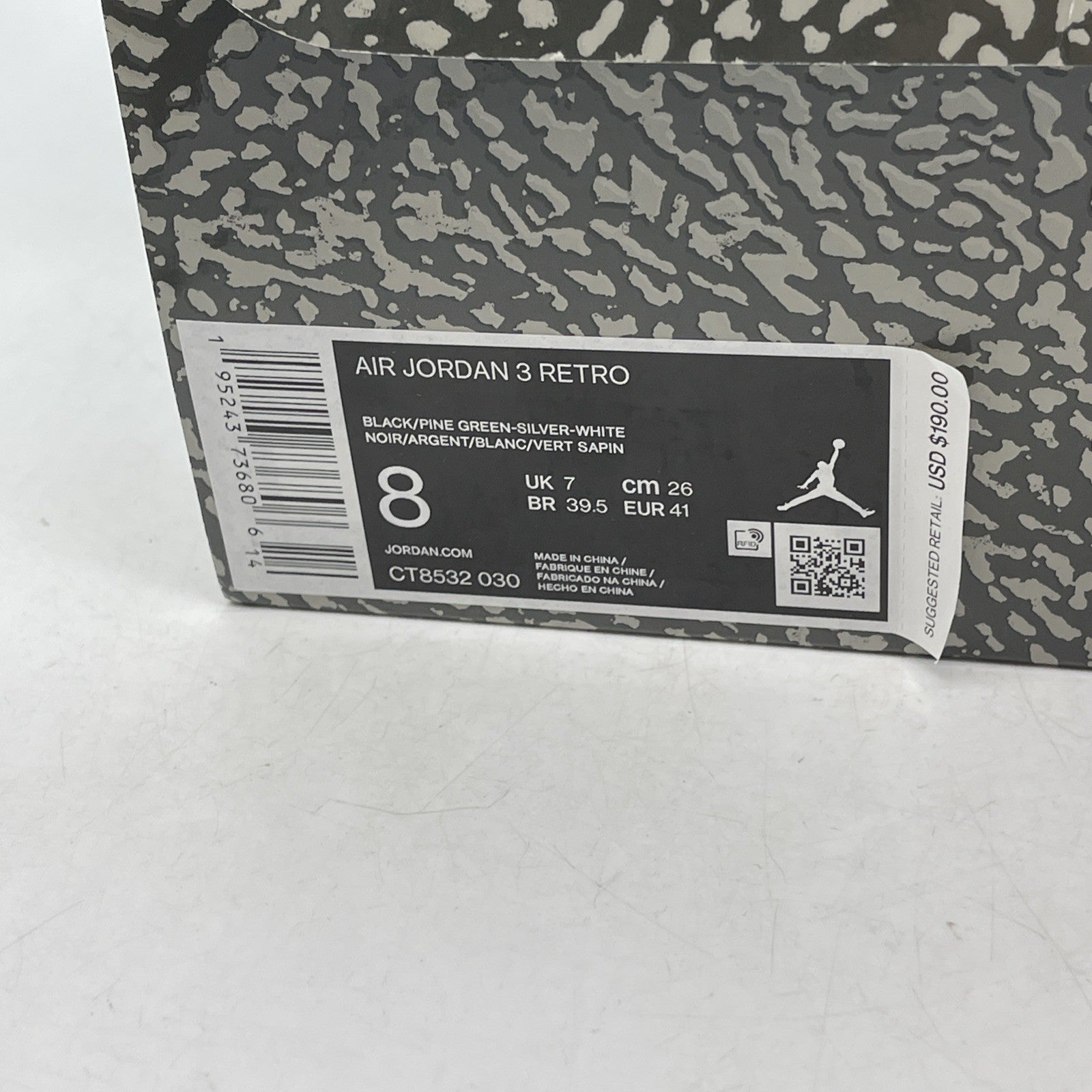 Size 8 - Air Jordan 3 Retro Mid Pine Green (CT8532-030)