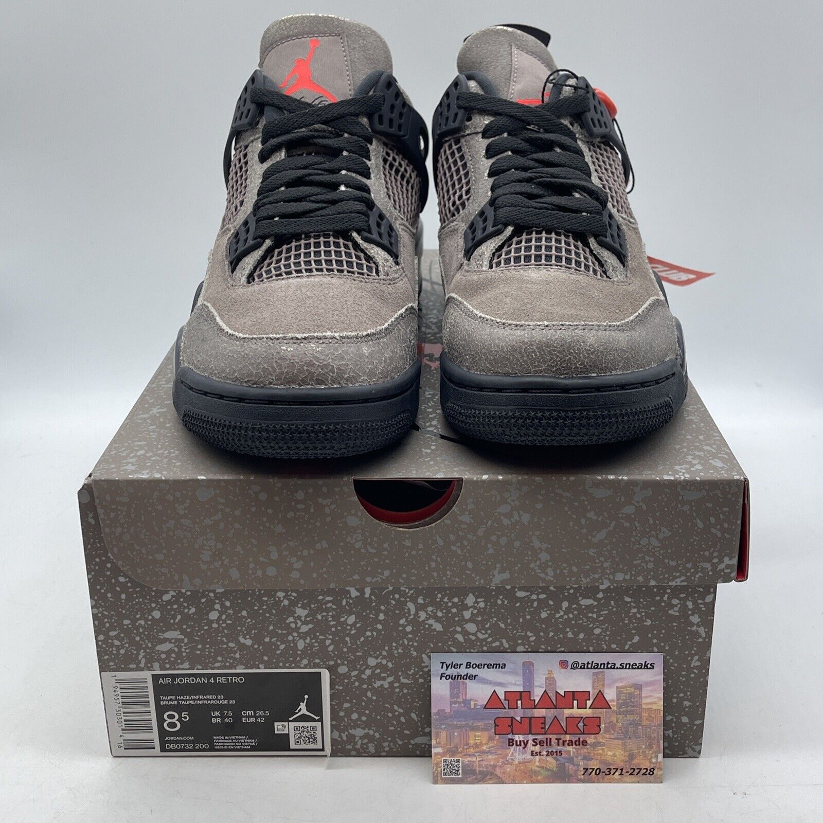 Size 8.5 - Jordan 4 Retro Mid Taupe Haze Brown White Black Suede (DB0732-200)