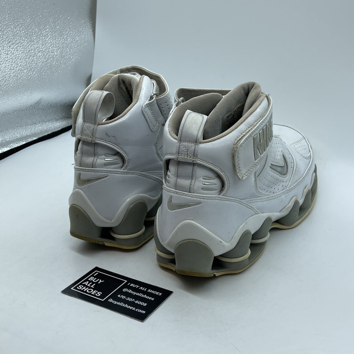 Size 13 -2005 Nike Shox USP White Perforated Basketball Shoes (311738-102)