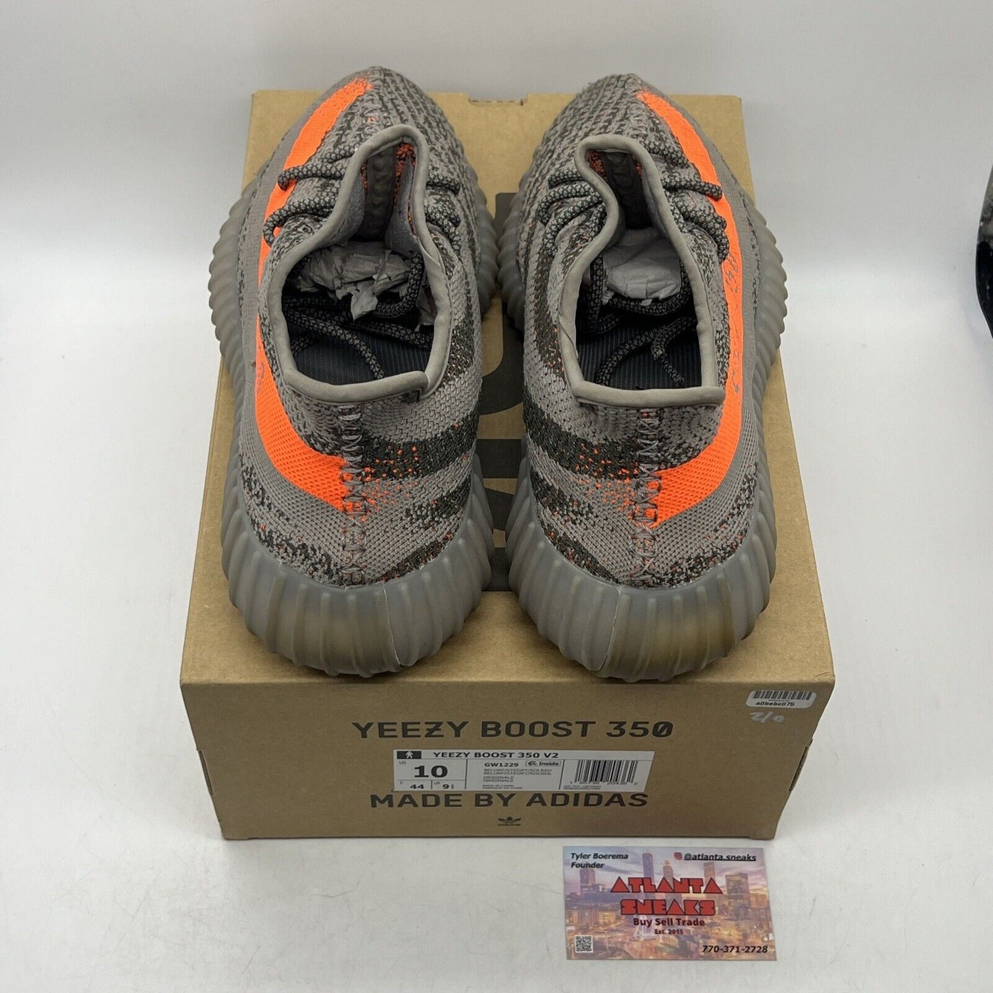 Size 10 - adidas Yeezy Boost 350 V2 Low Beluga Reflective Grey Orange (GW1229)